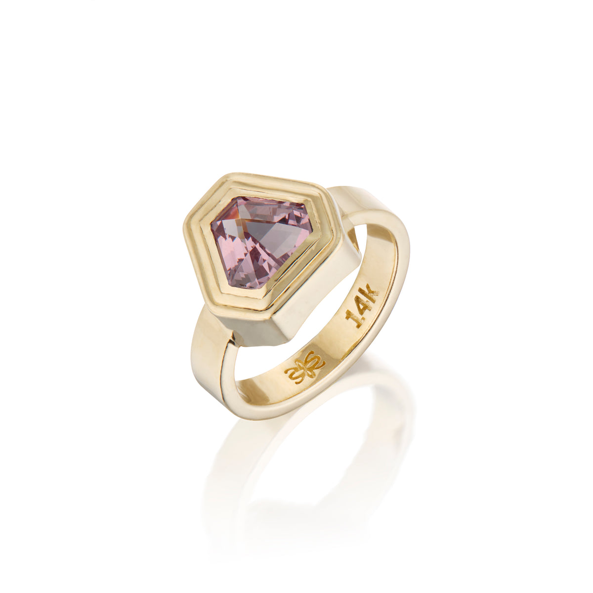 Lotus Garnet Ripple Ring