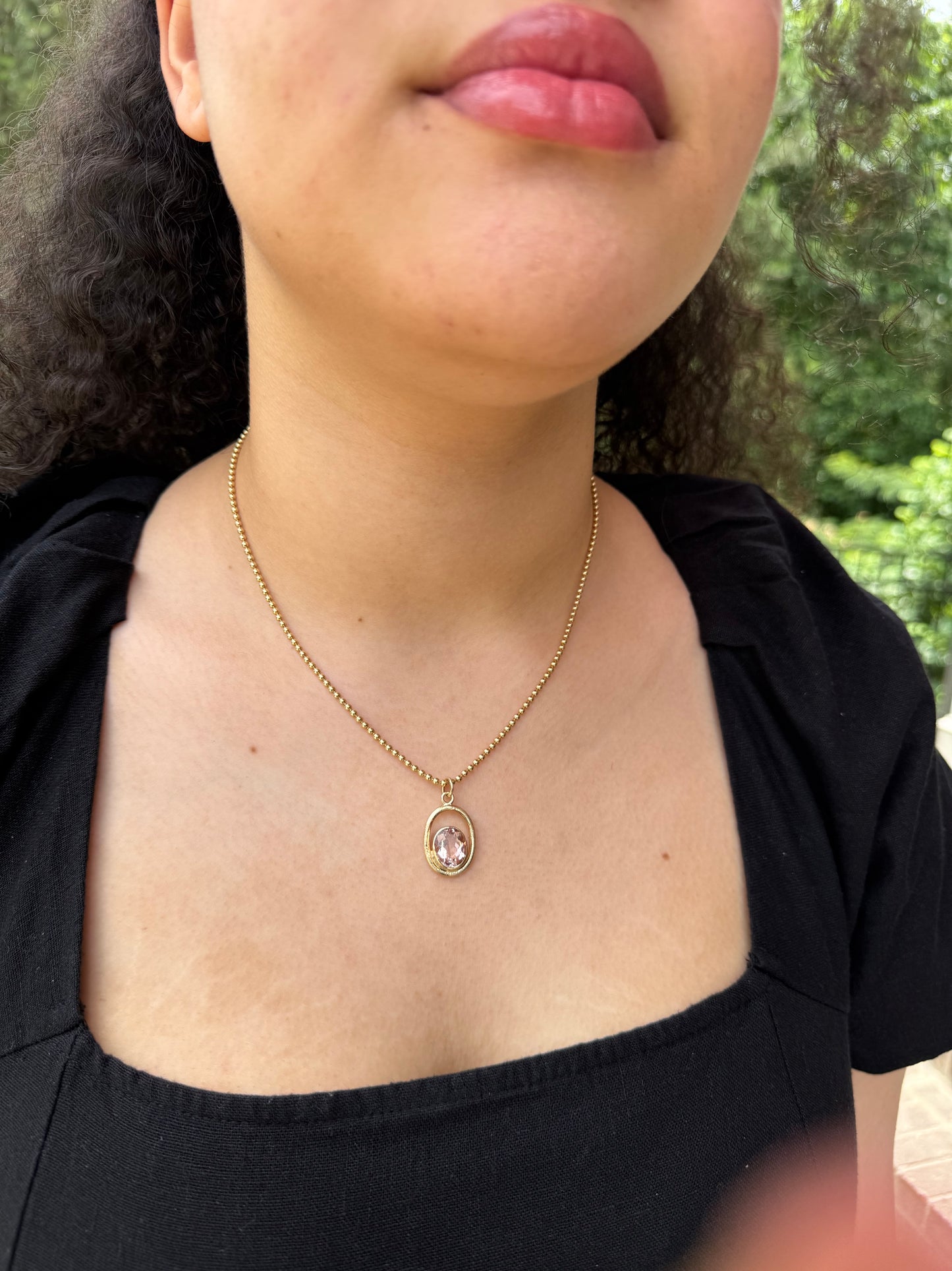 Morganite Negative Space Pendant