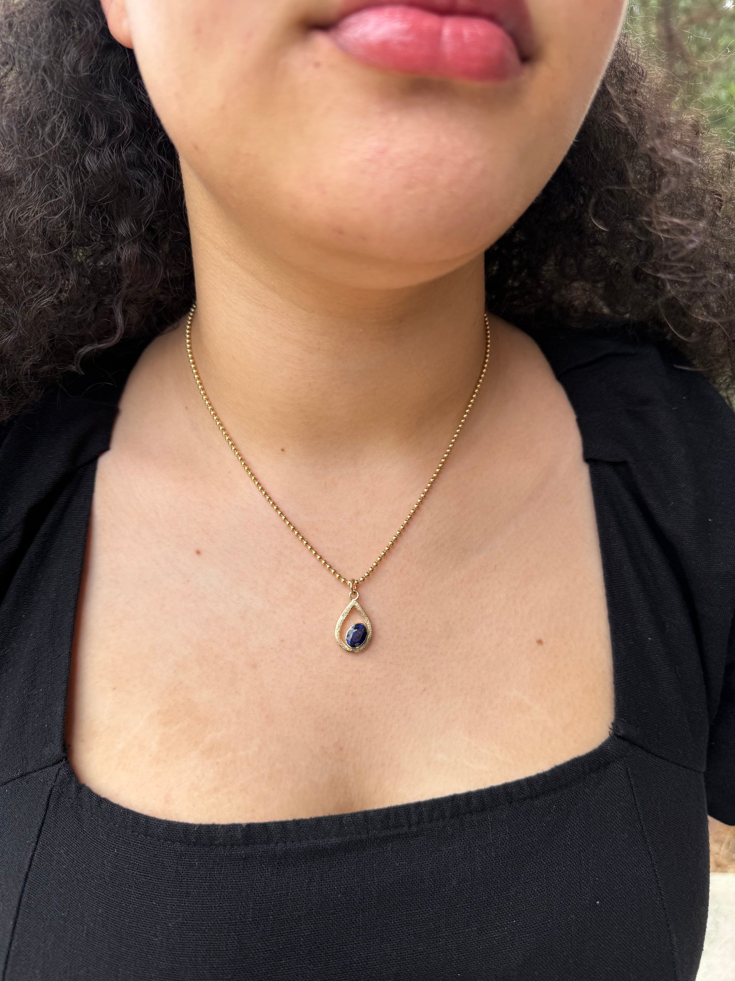 Sapphire Drop Pendant
