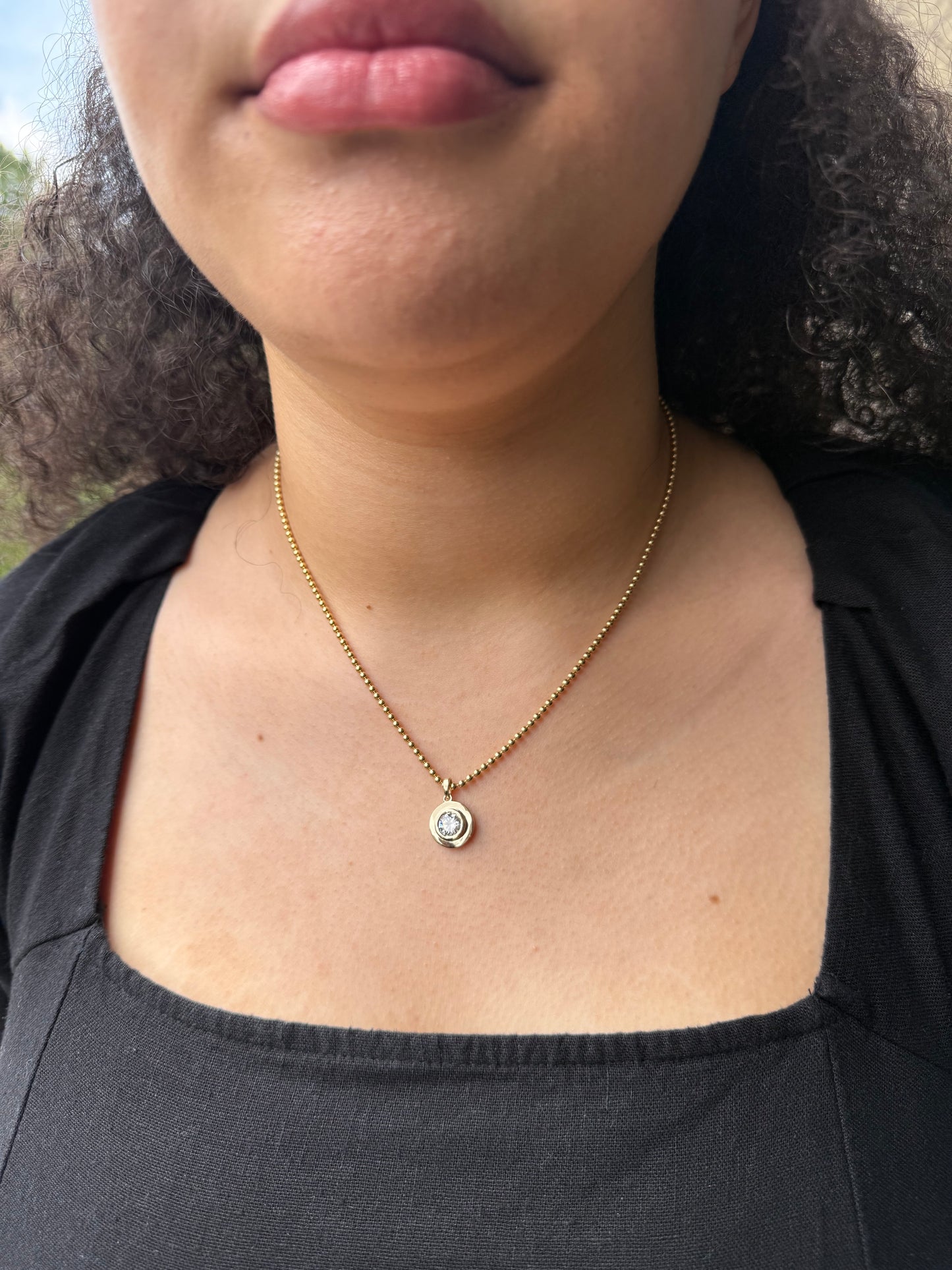 Lab Diamond Round Pendant