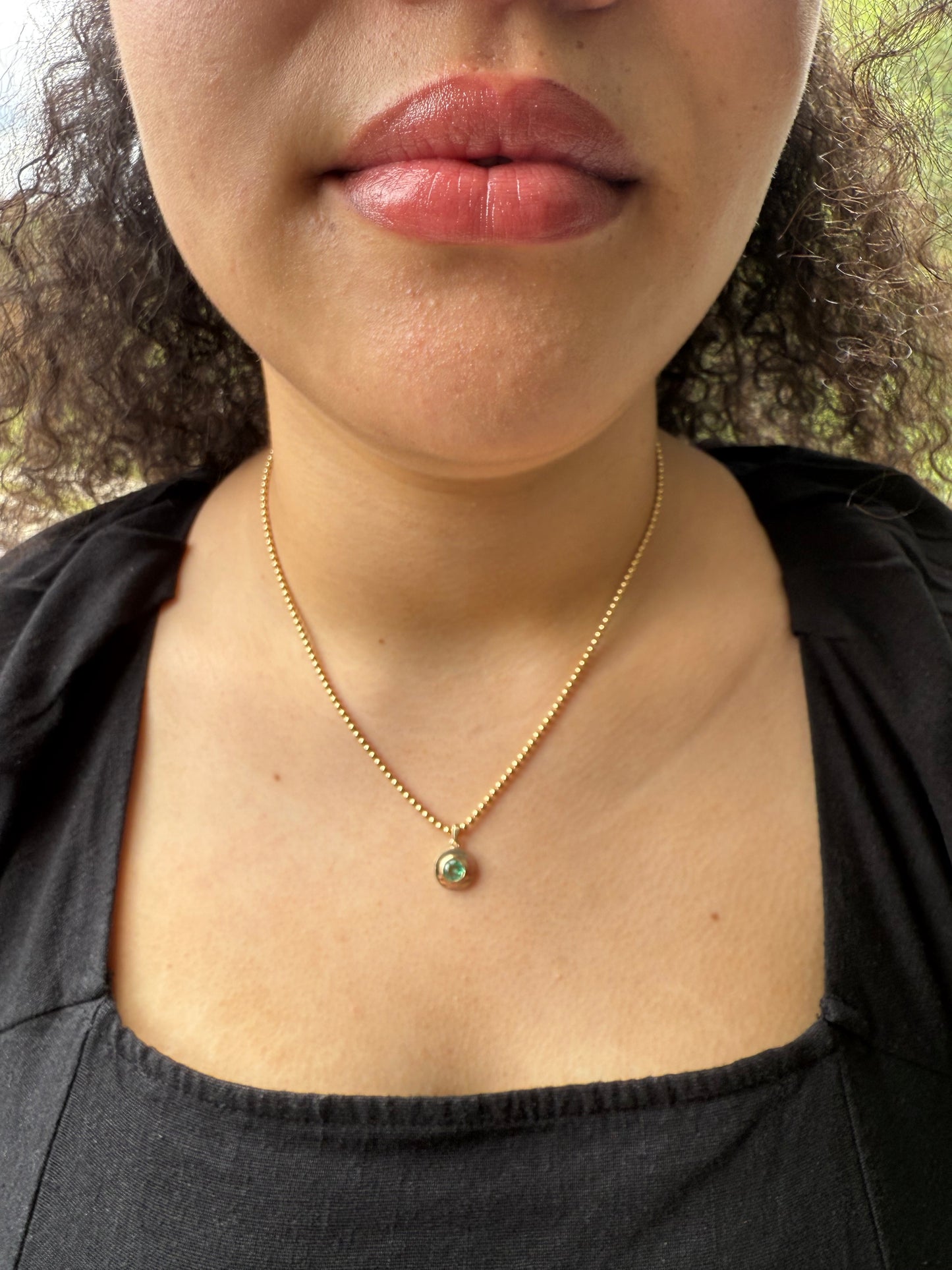 Emerald Round Pendant