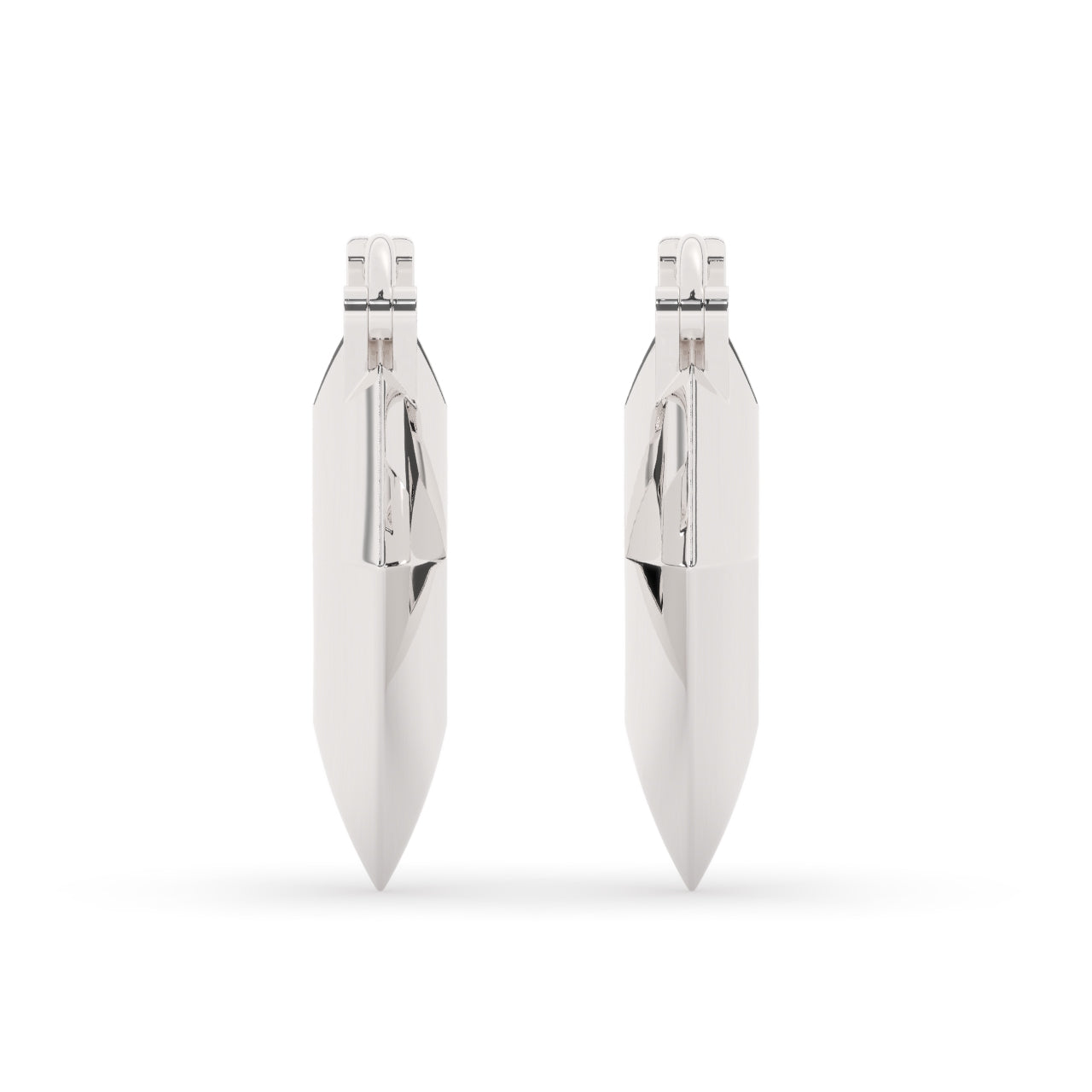 Silver Diamond Hoop Earrings