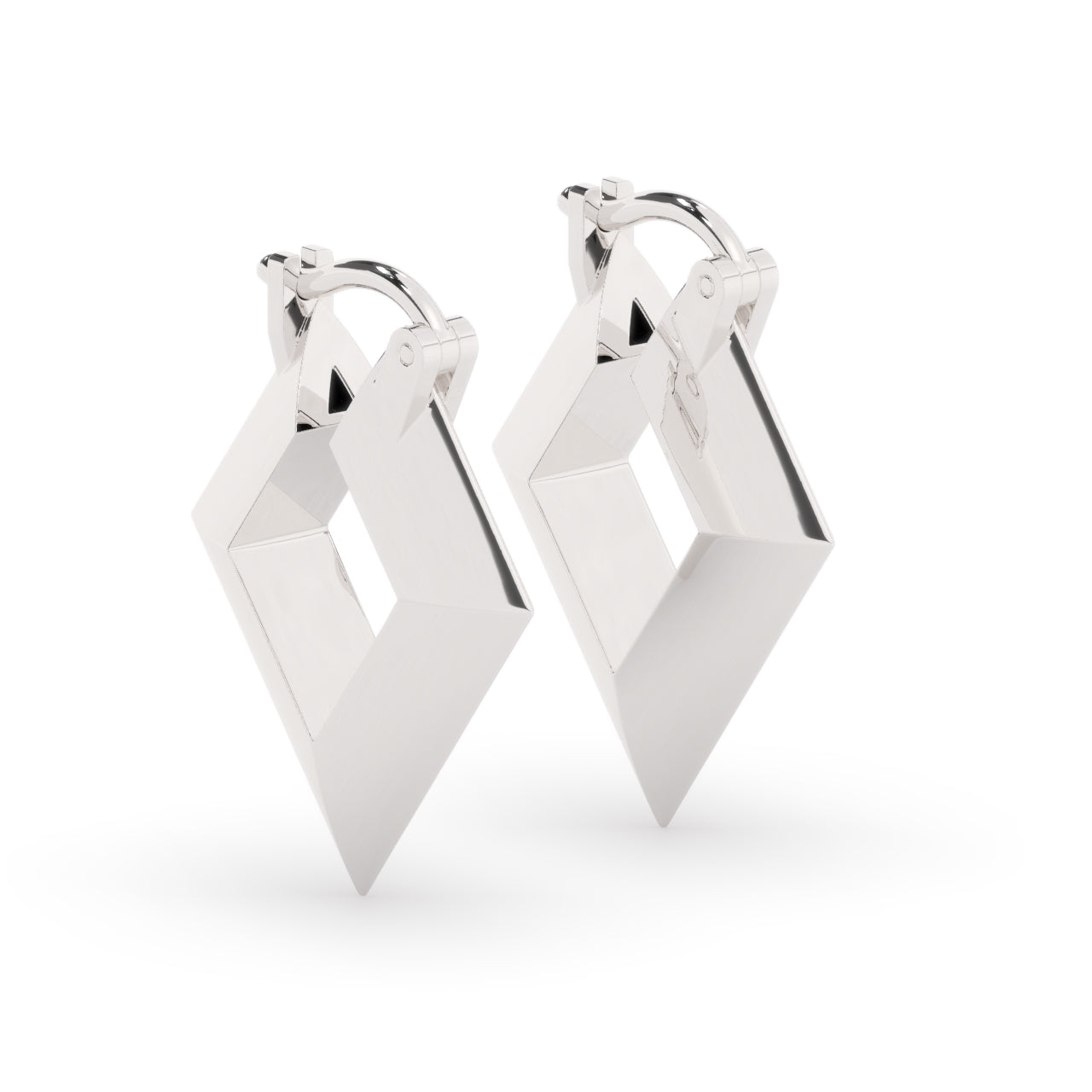 Silver Diamond Hoop Earrings