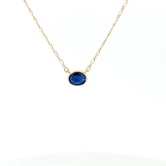Blue Sapphire Solitaire Necklace