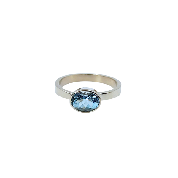 Aquamarine White Gold Ring