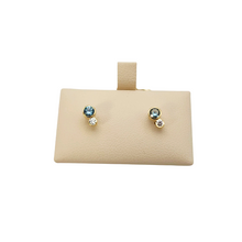 Load image into Gallery viewer, Sapphire &amp; Diamonds Double Stud Earrings
