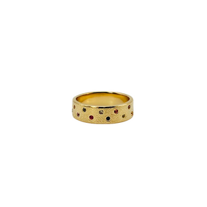 14k Gold Cigar Band With Sapphires