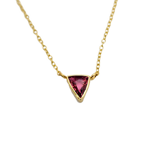 Pink Tourmaline 14k Gold Necklace