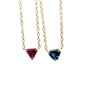 Blue & Pink Tourmaline Gold Necklace