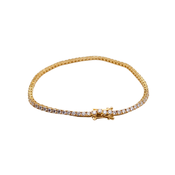 14k Yellow Gold Moissanite Tennis Bracelet