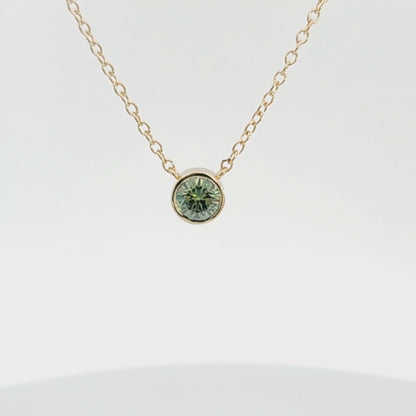 Colored Moissanite Solitaire Necklace