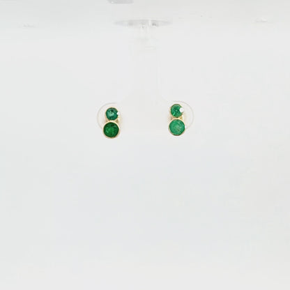 Emerald Double Stud Earrings