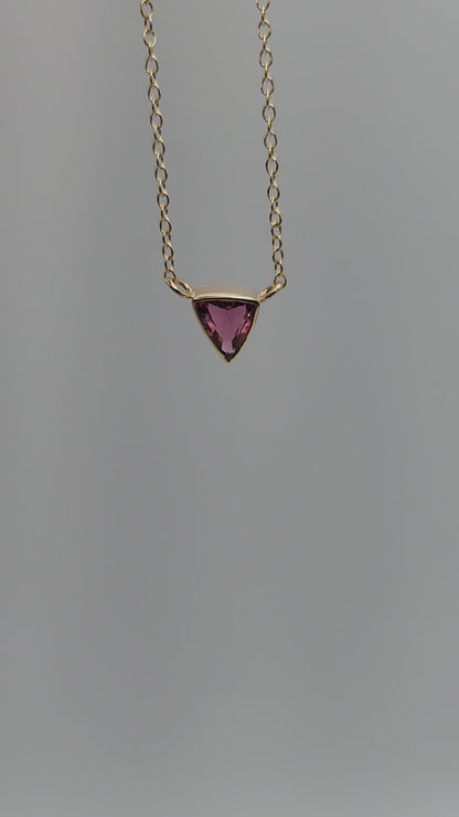 Pink Tourmaline 14k Gold Necklace