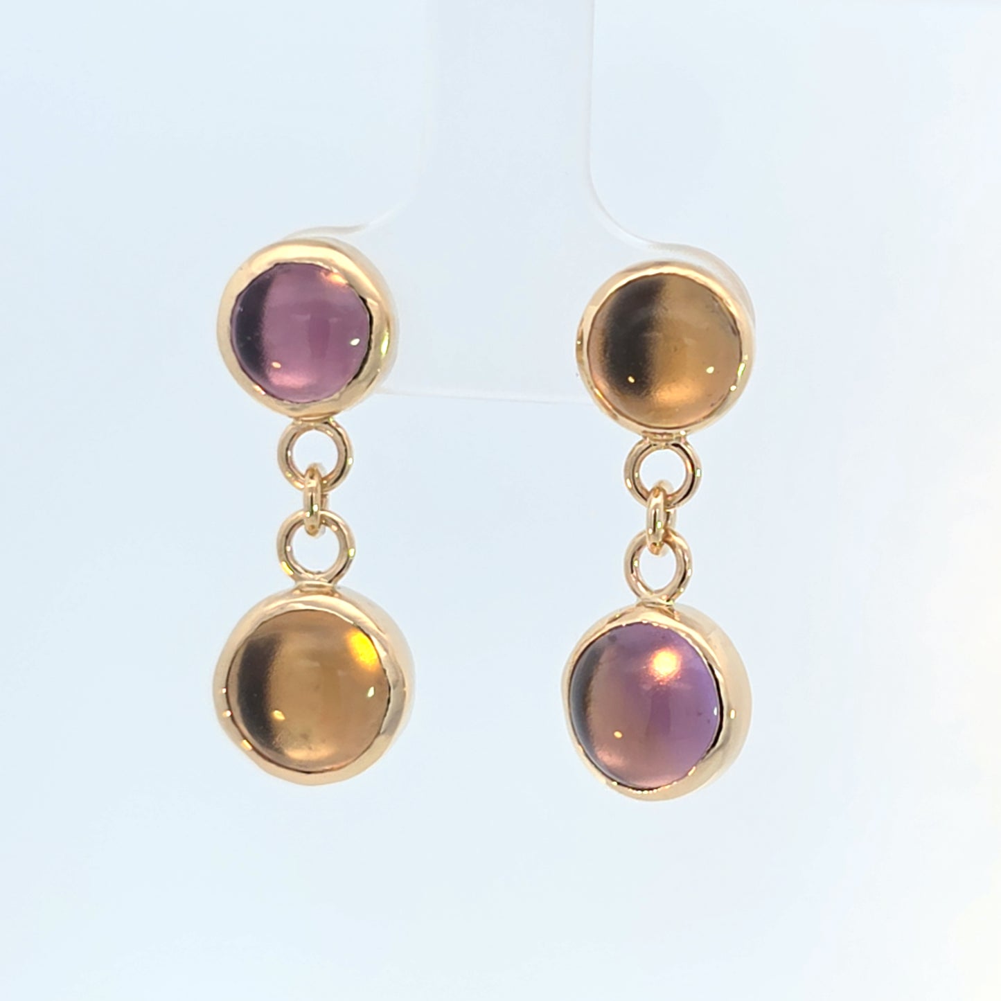 Citrine & Amethyst Dangle Earrings