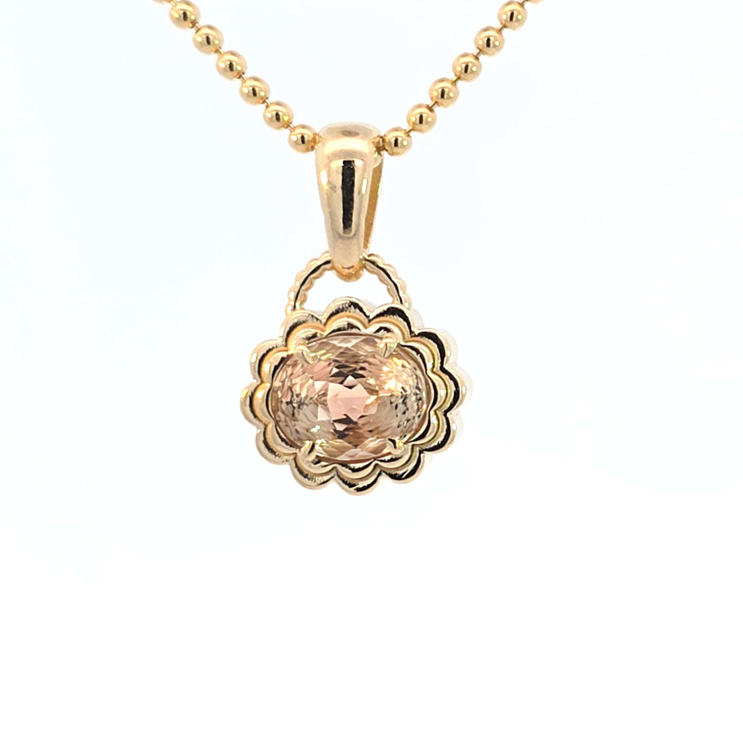 Golden Sunstone Double Scallop Pendant