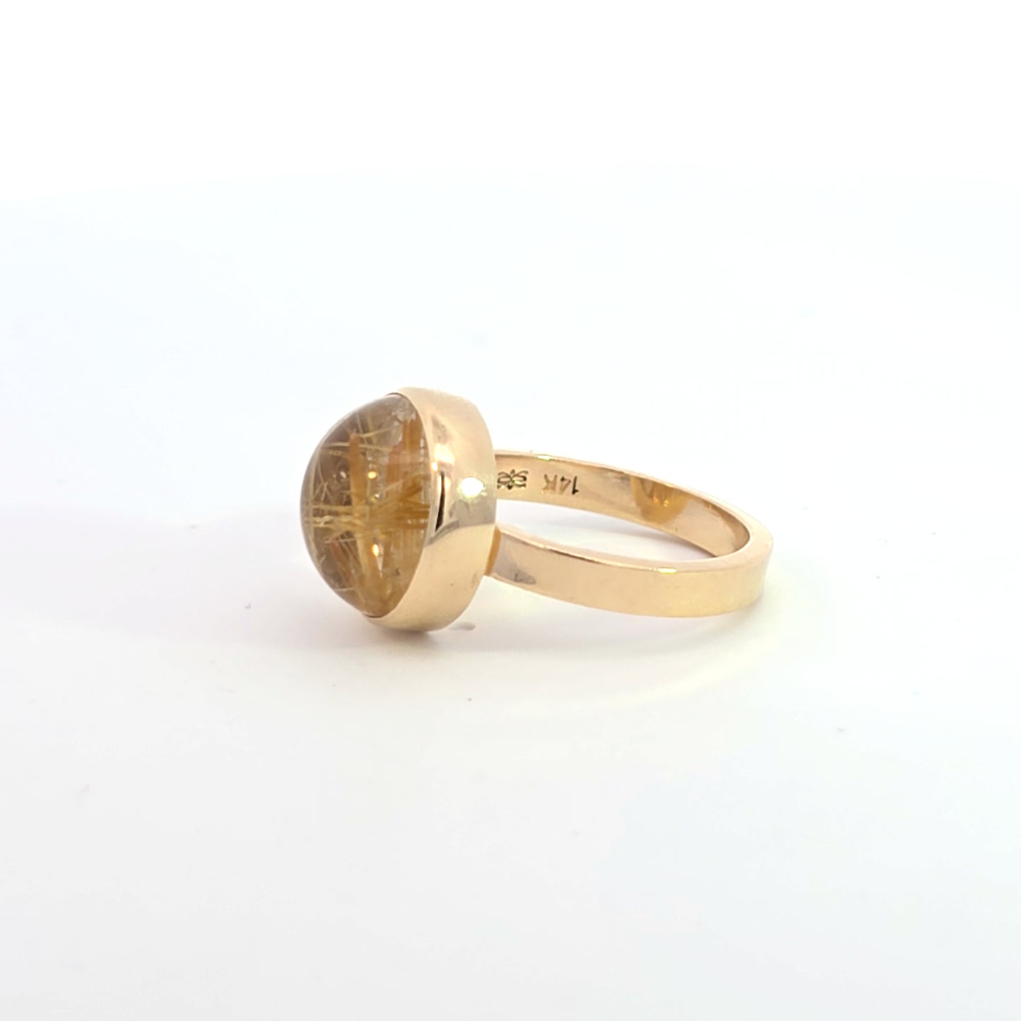 Rutilated Quartz Cabochon Ring