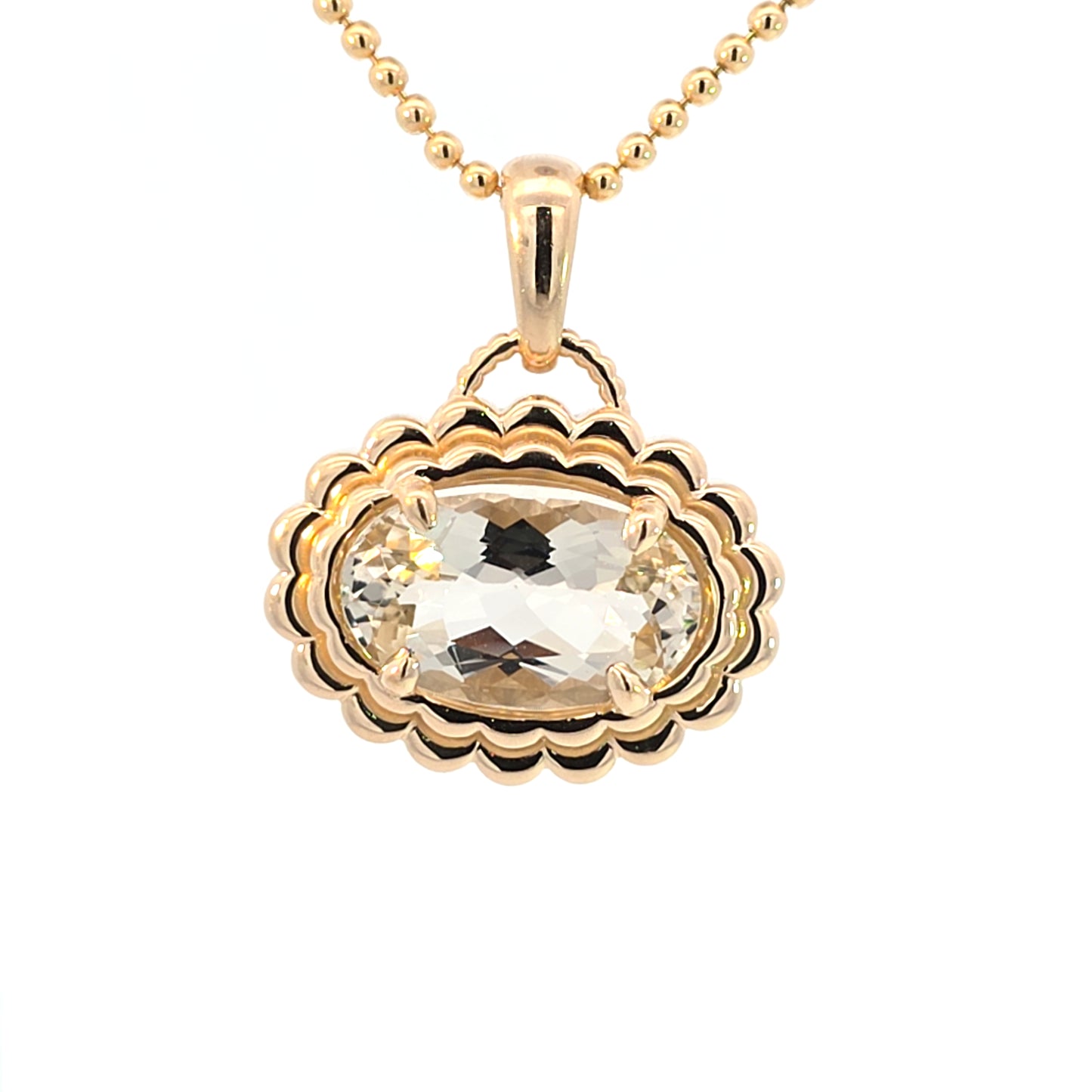 Goshenite Double Scallop Pendant