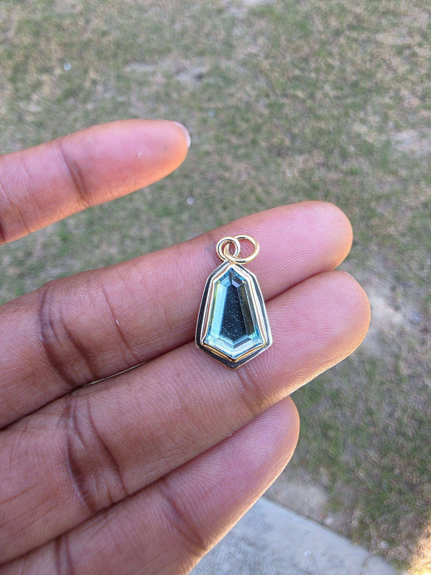 Aquamarine Shield Pendant