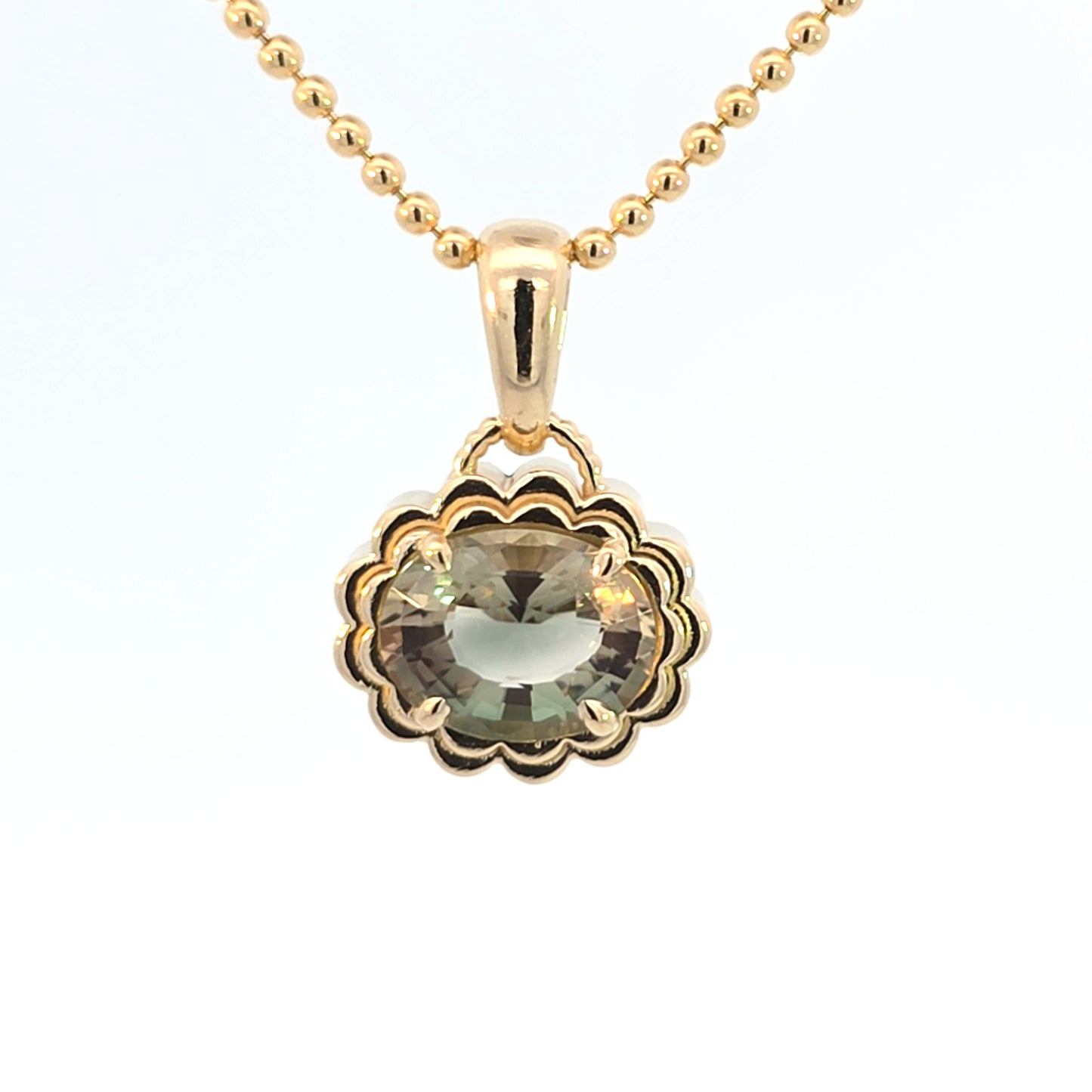Sunstone Double Scallop Pendant