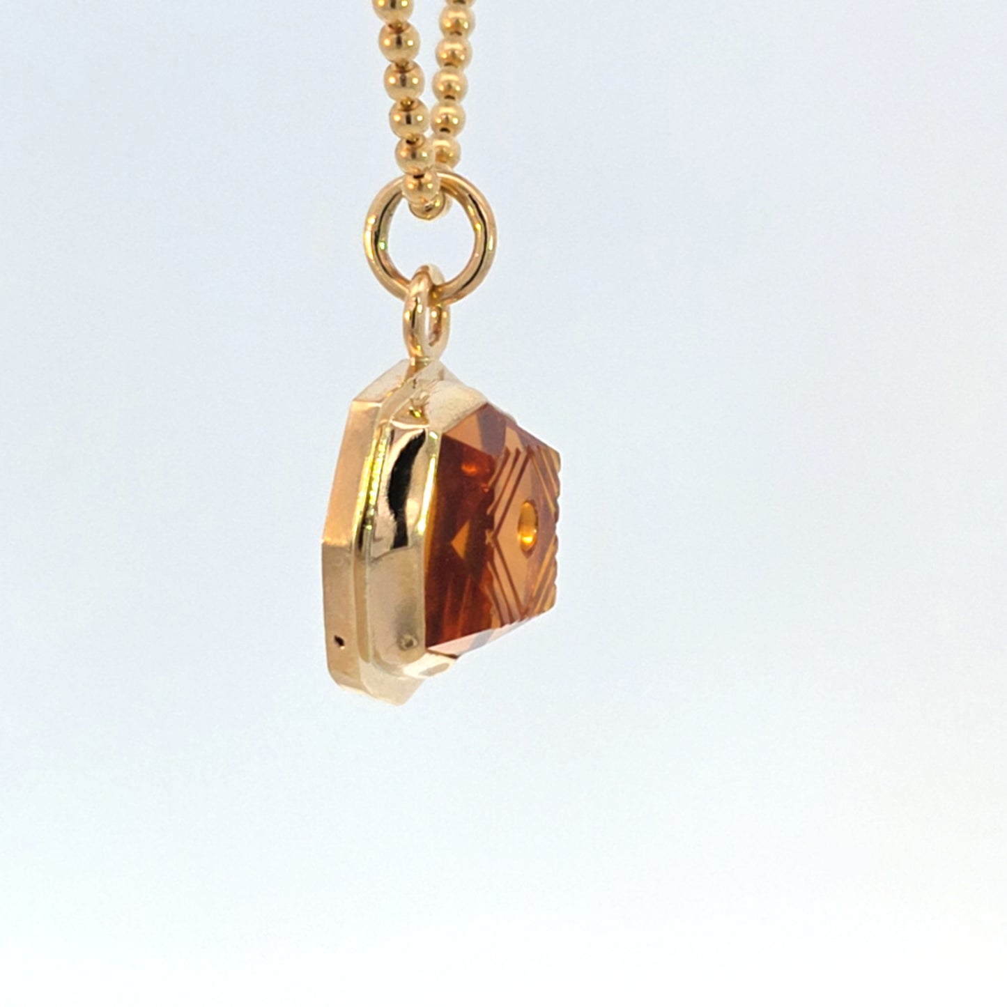 Carved Citrine Pendant
