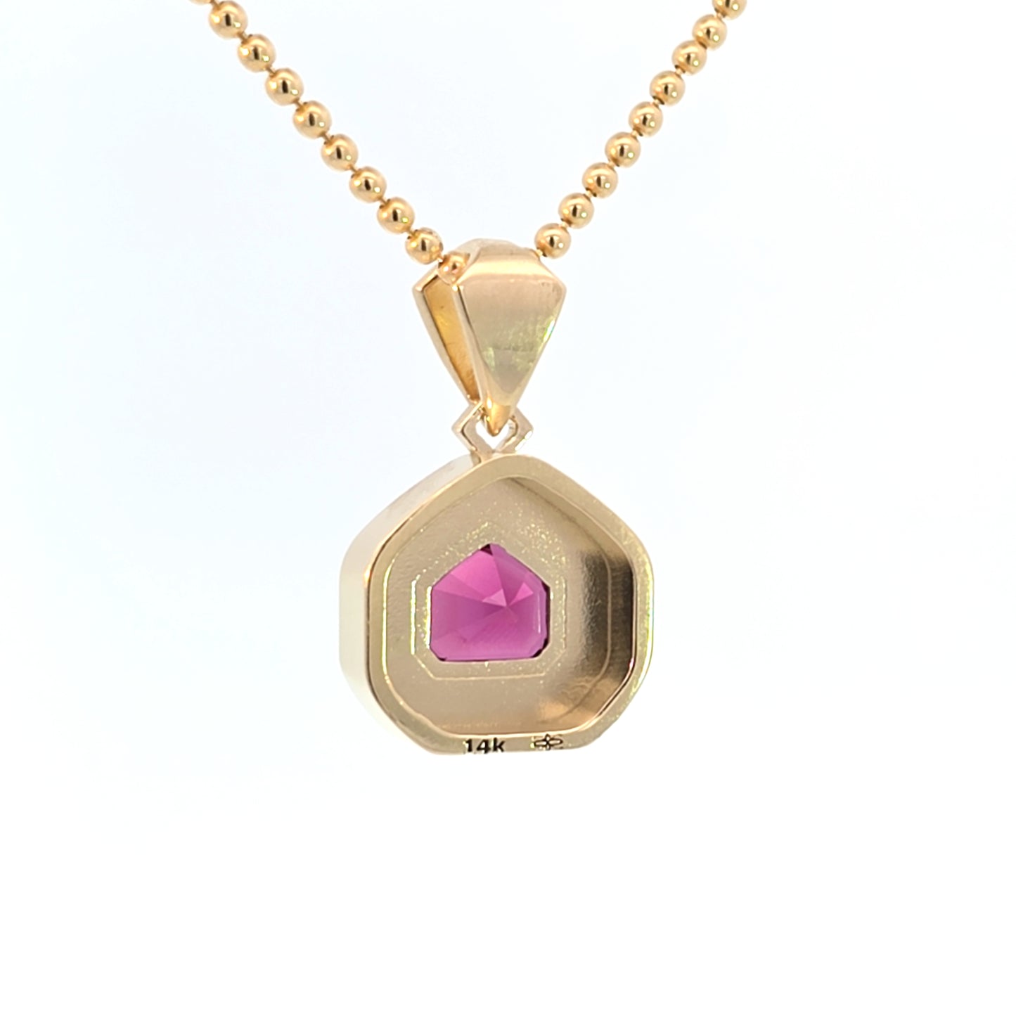 Garnet Shield Ripple Pendant