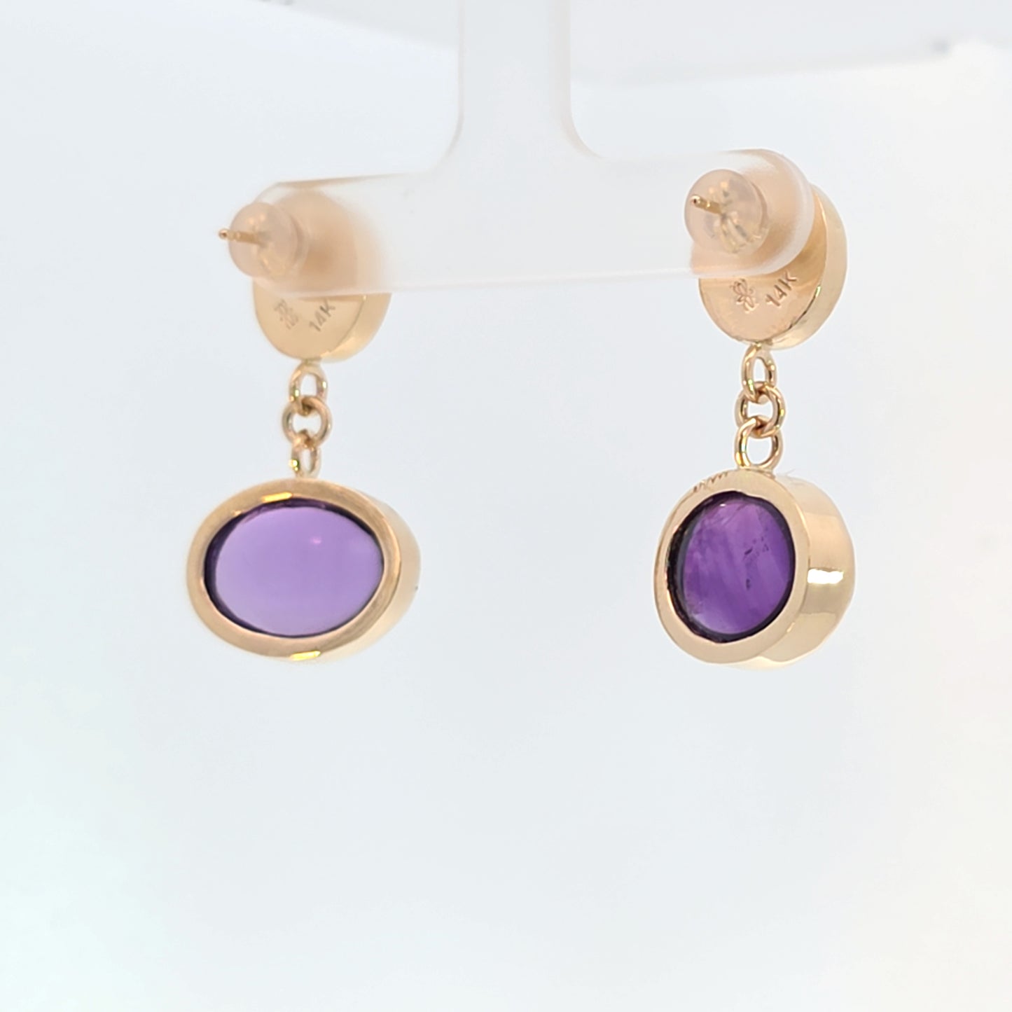 Oval Amethyst & Citrine Dangle Earrings