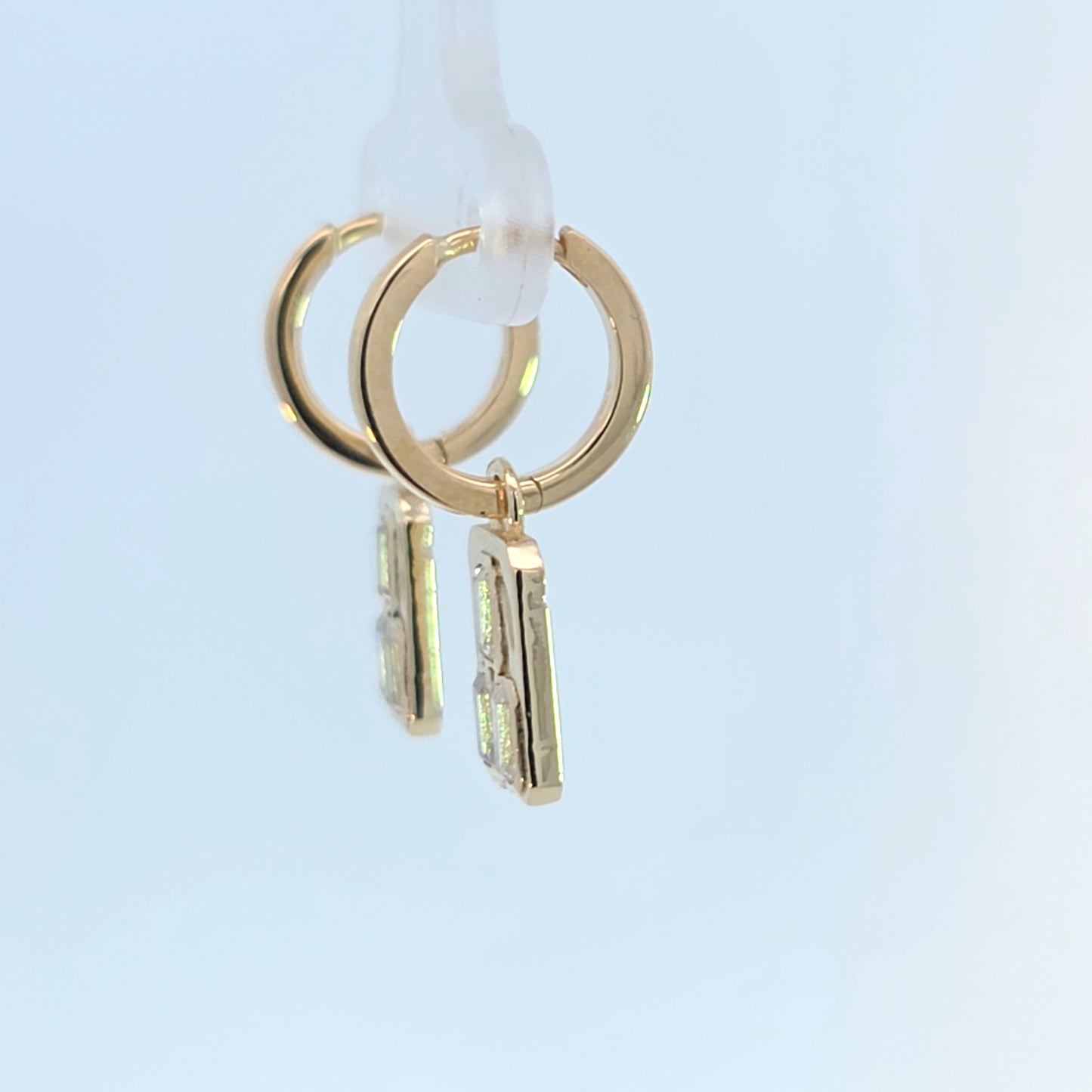 Rectangle Dangle Hoop Earrings