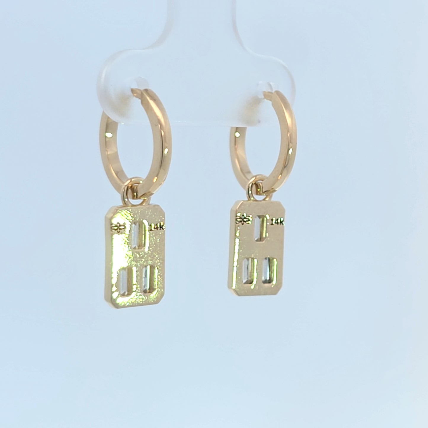 Rectangle Dangle Hoop Earrings