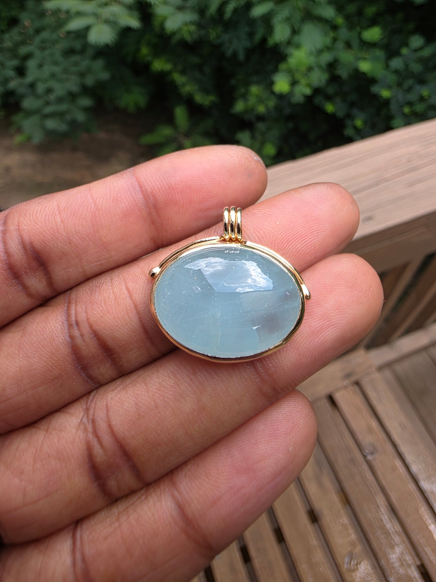 Aquamarine East-West Pendant