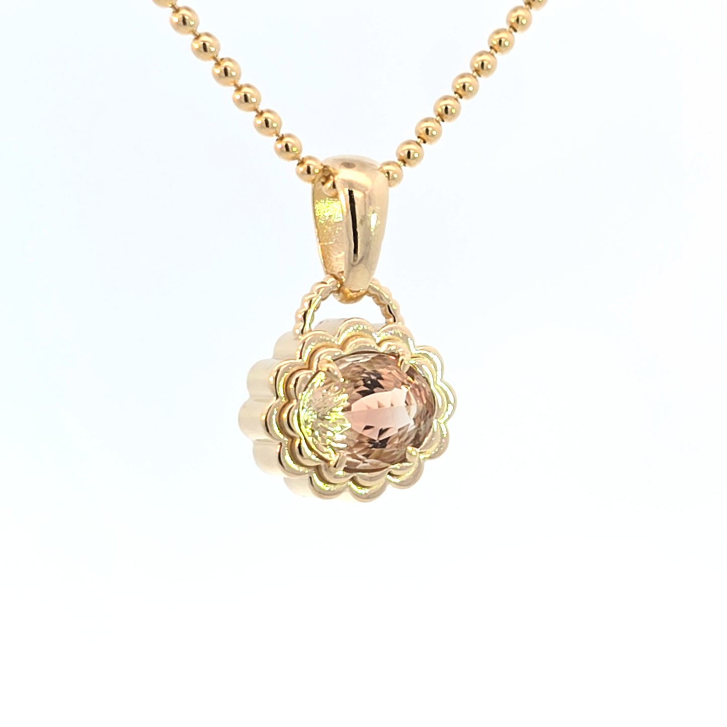 Golden Sunstone Double Scallop Pendant