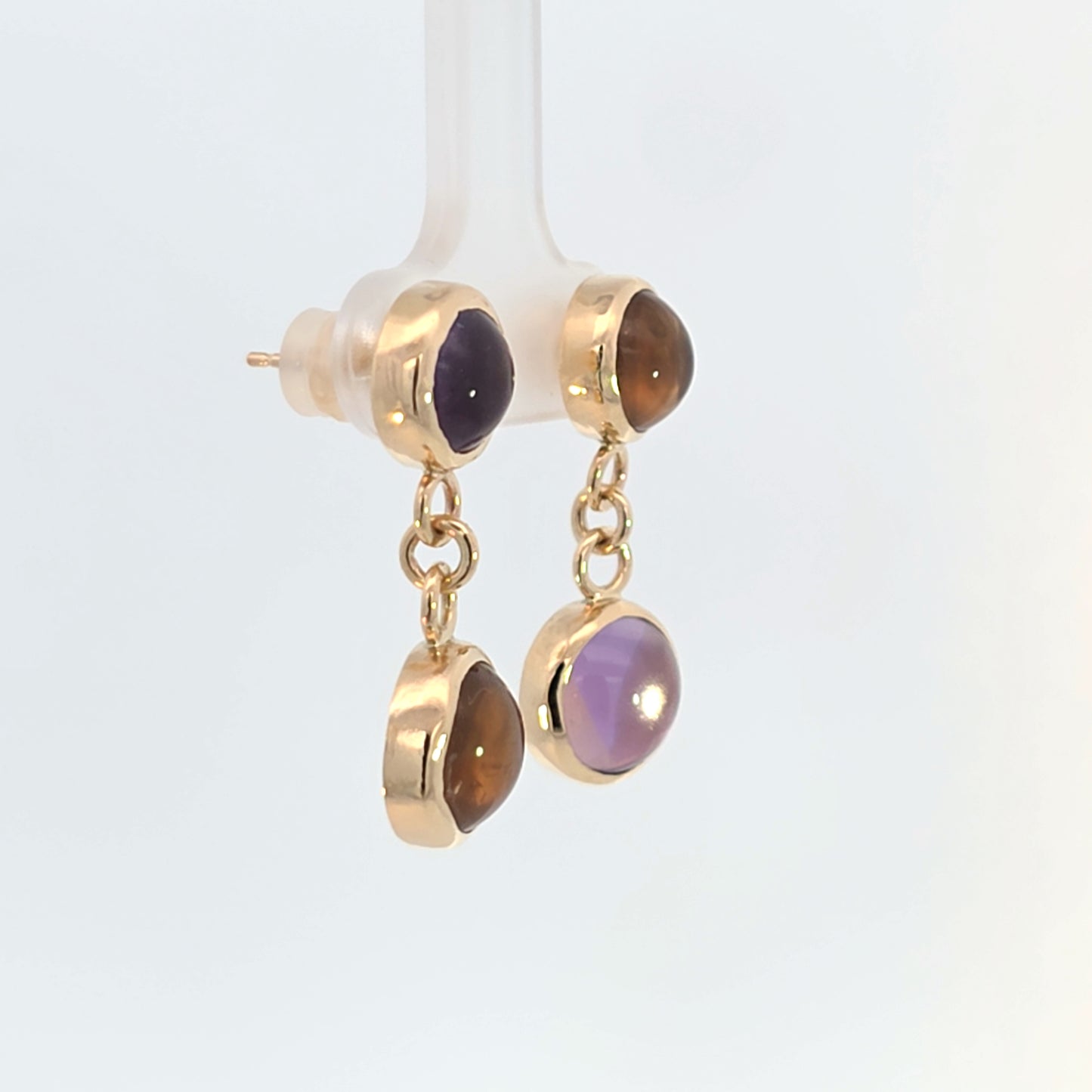Citrine & Amethyst Dangle Earrings