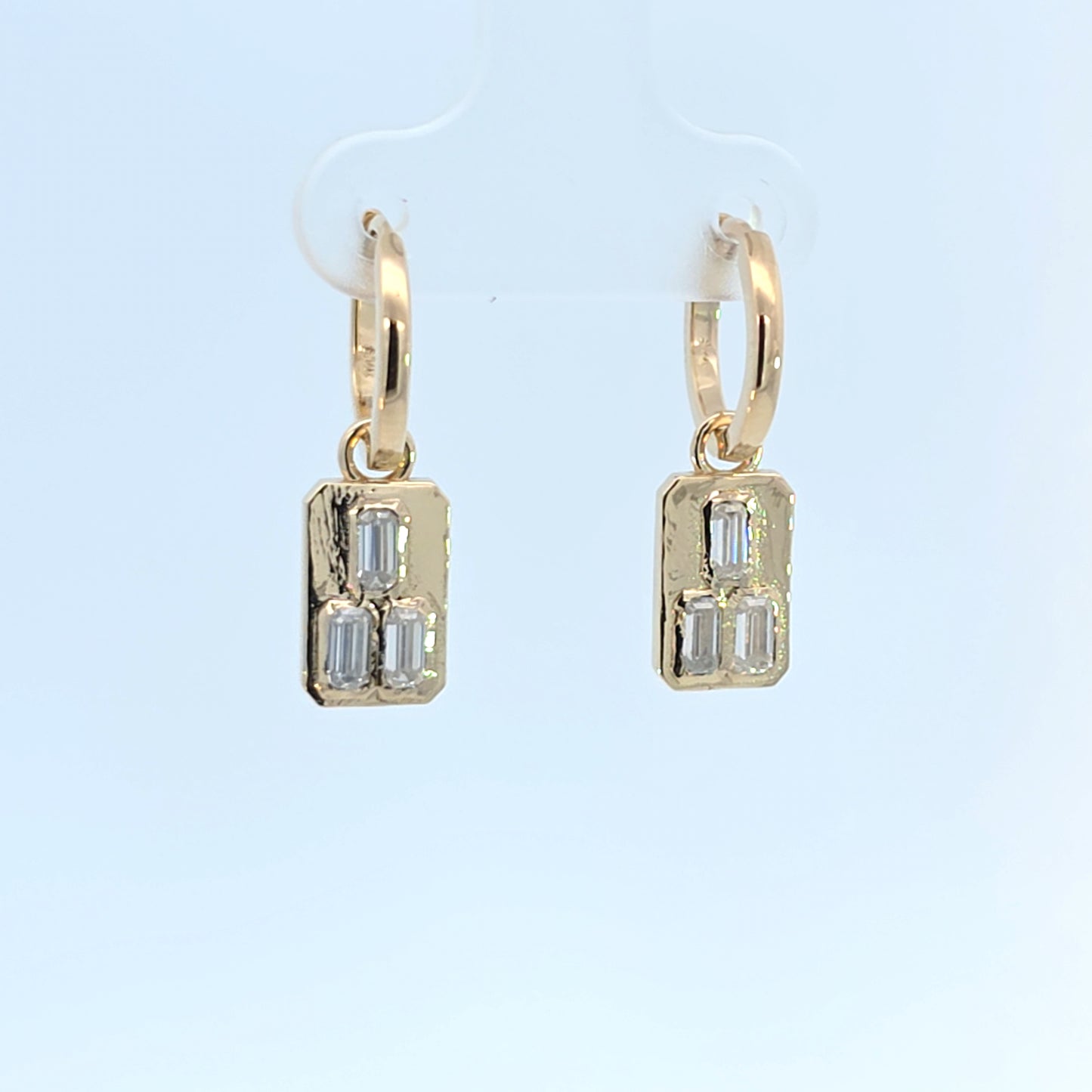 Rectangle Dangle Hoop Earrings