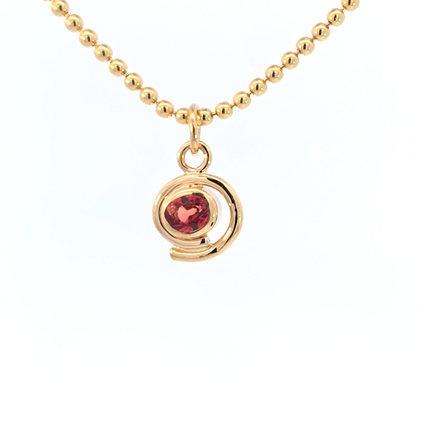 Orange Sapphire Swirl Pendant