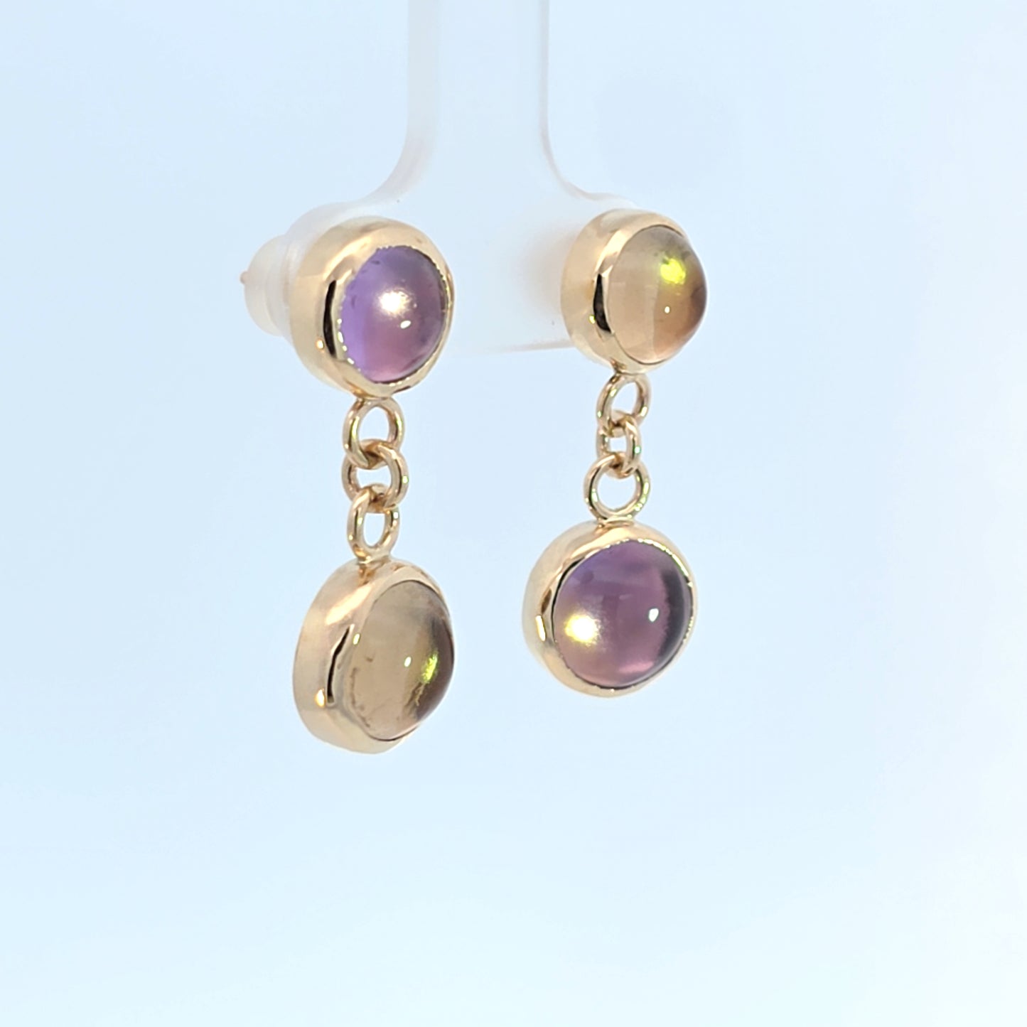 Citrine & Amethyst Dangle Earrings