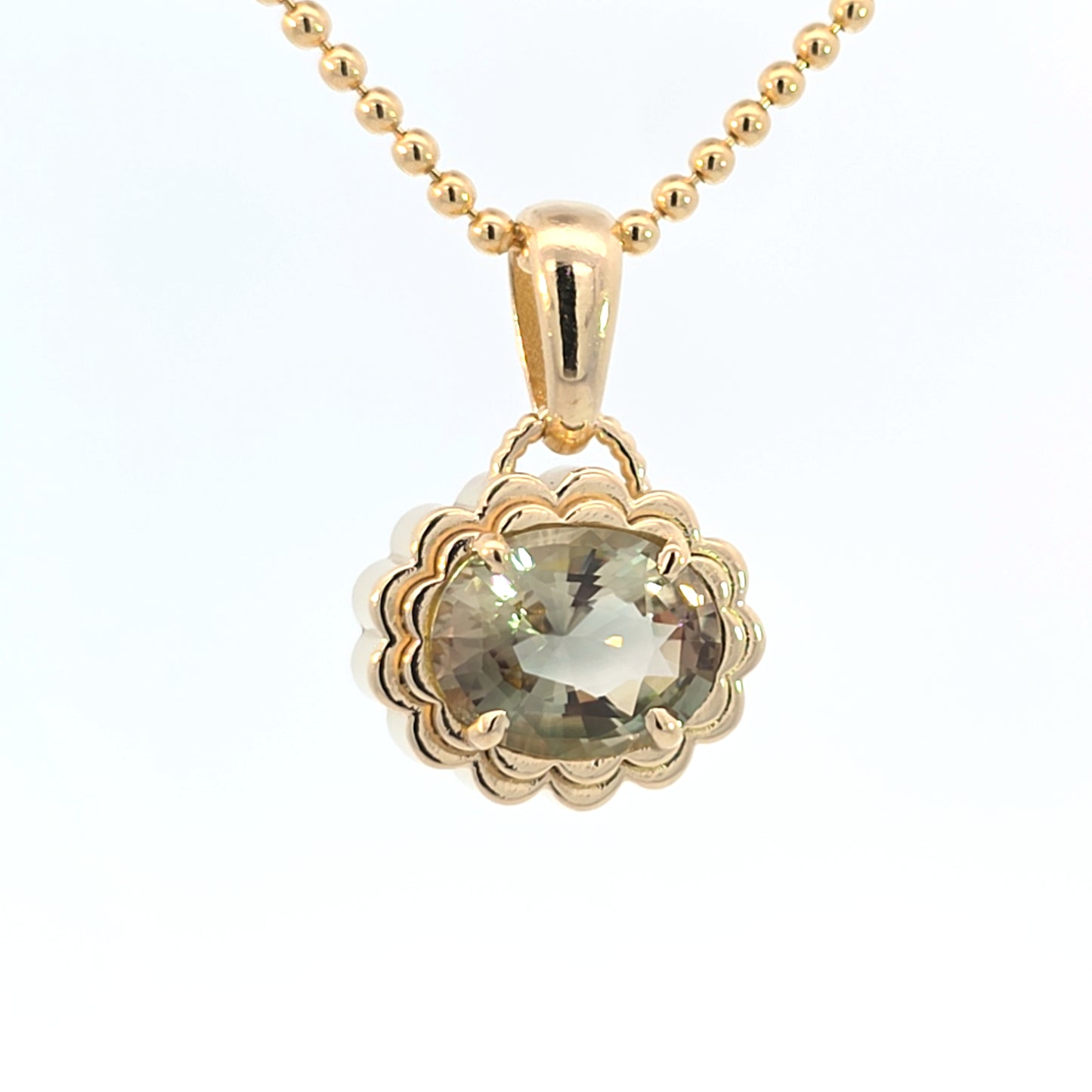 Sunstone Double Scallop Pendant