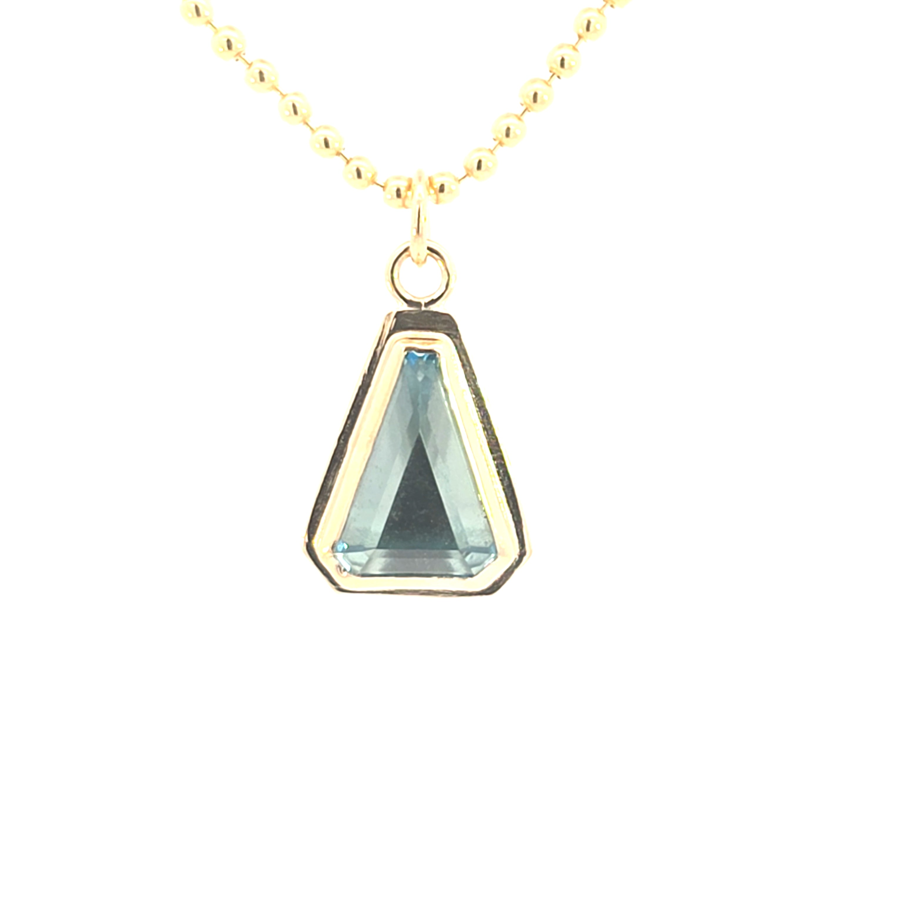 Aquamarine Triangle Pendant