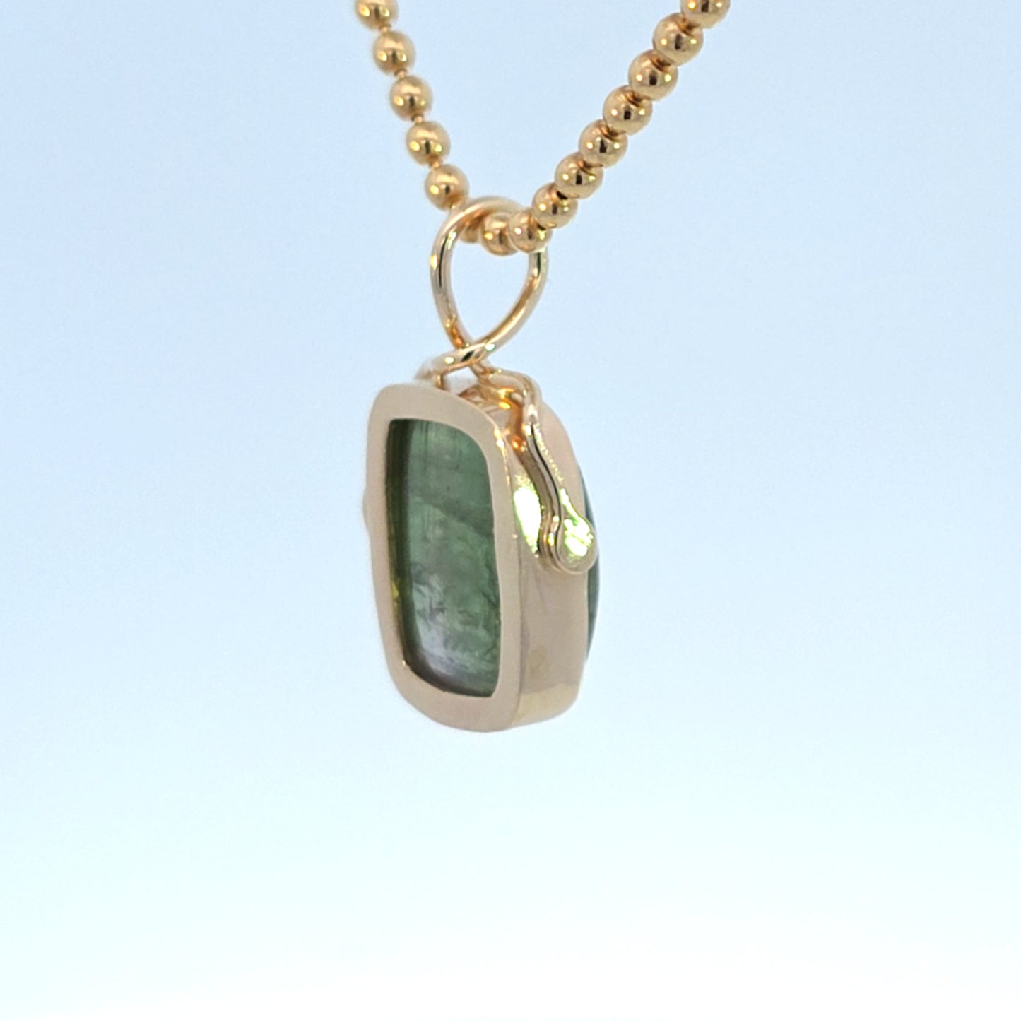 Green Tourmaline Snake Pendant