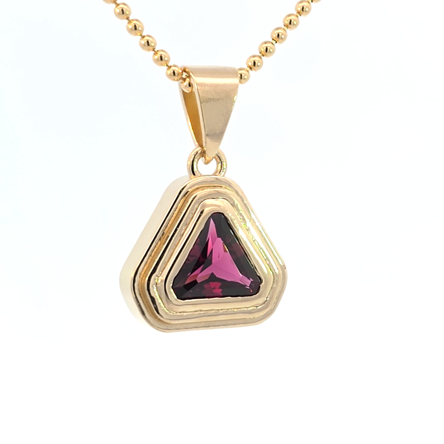 Garnet Triangle Ripple Pendant