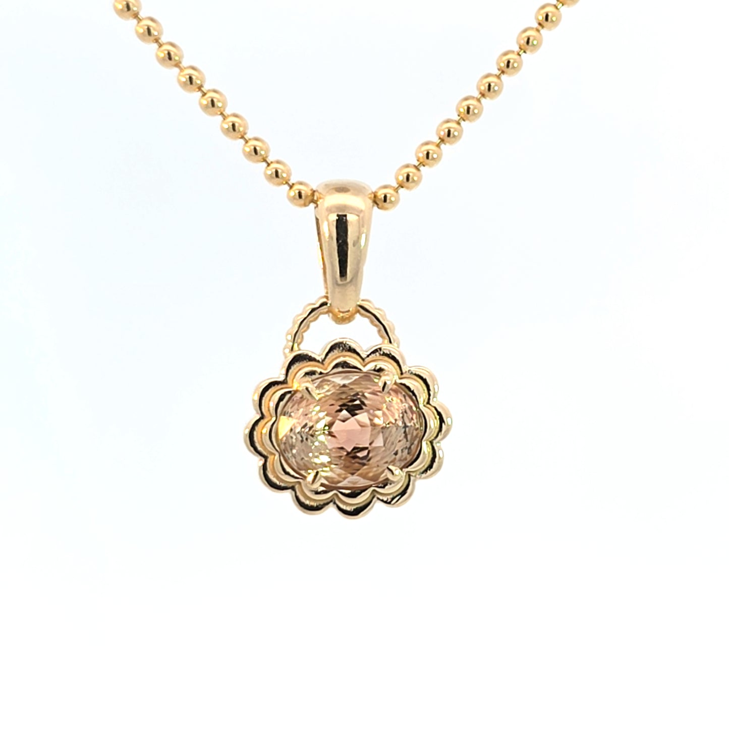 Golden Sunstone Double Scallop Pendant
