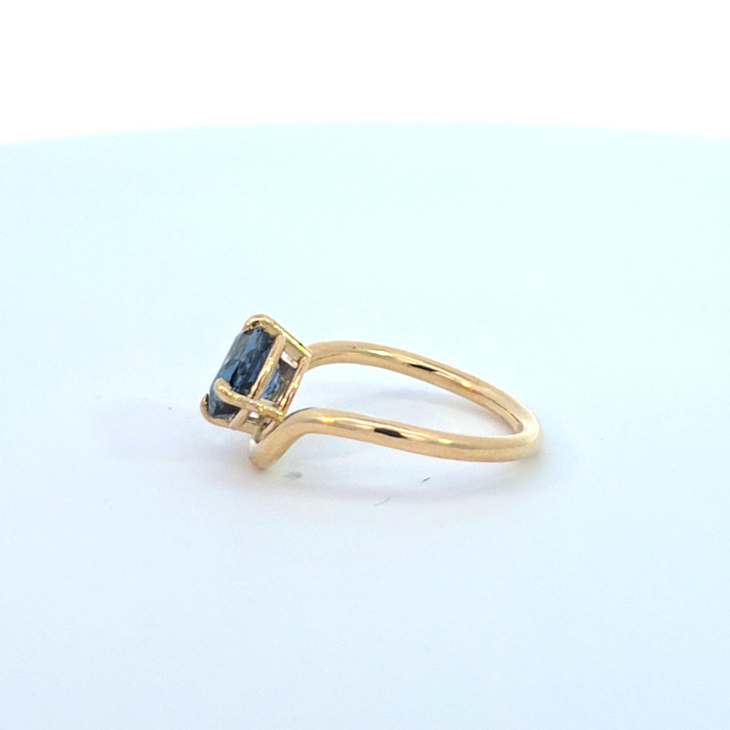 Blue Sapphire Curve Ring