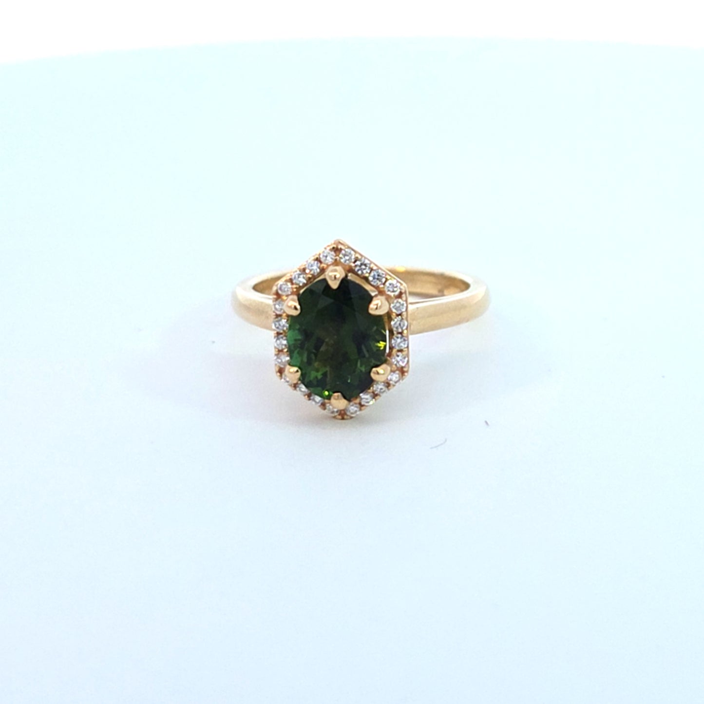 Green Tourmaline & Diamonds Ring