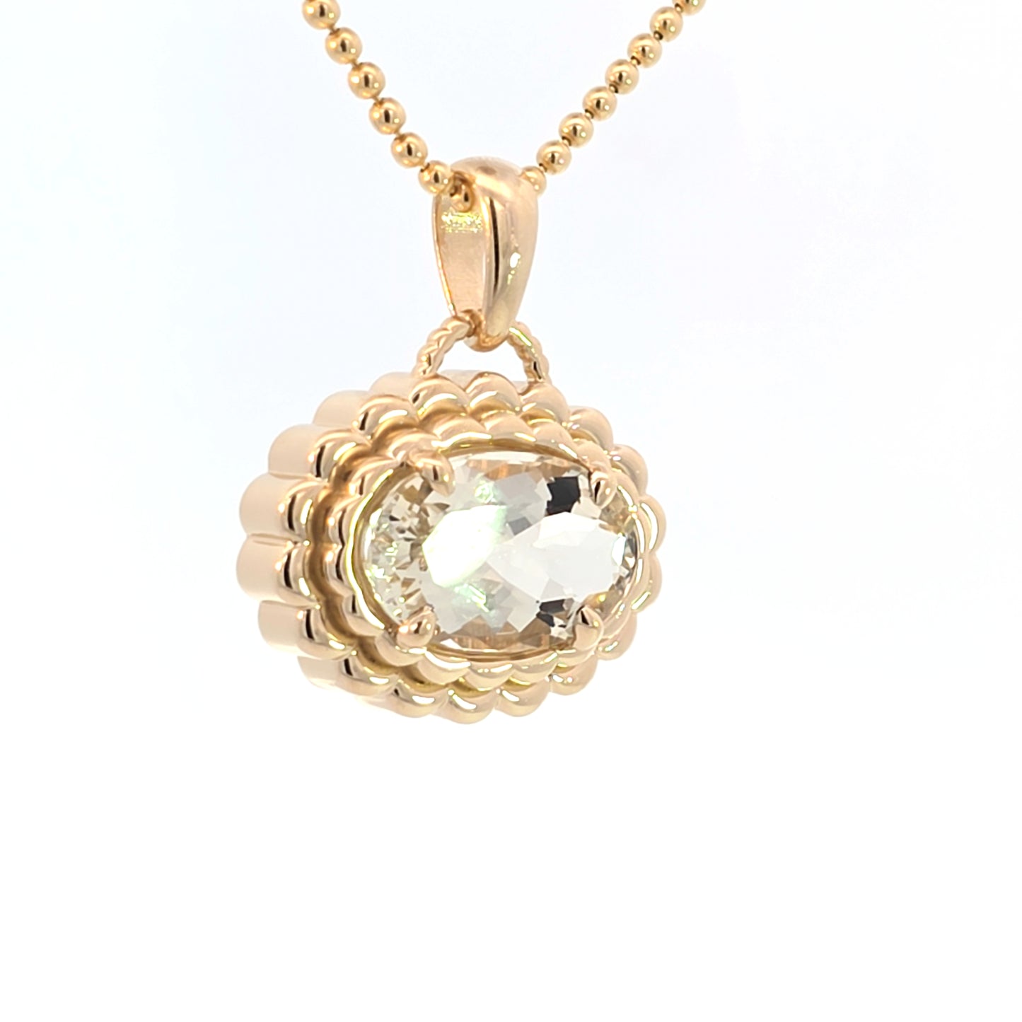 Goshenite Double Scallop Pendant