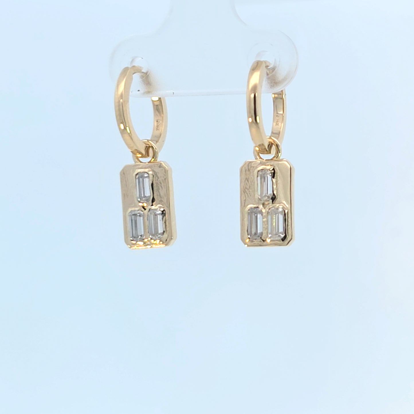 Rectangle Dangle Hoop Earrings