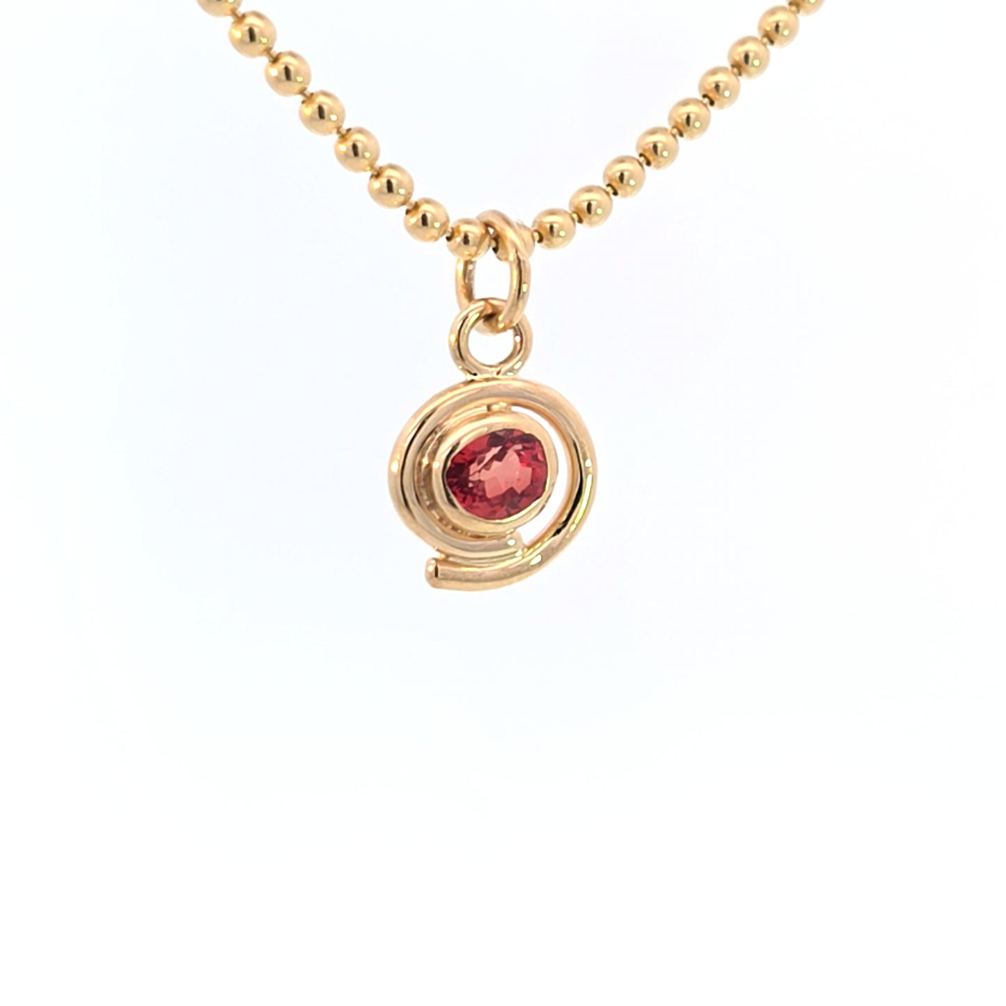 Orange Sapphire Swirl Pendant