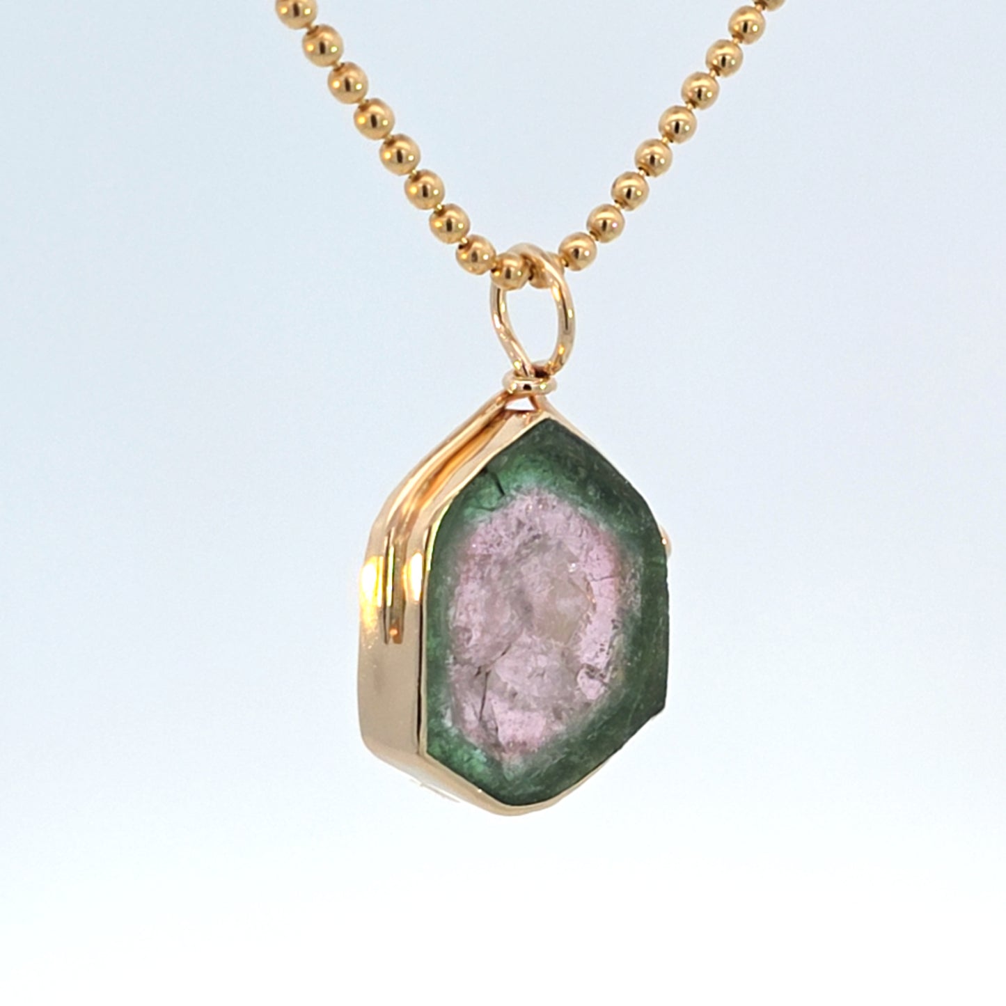 Watermelon Tourmaline Snake Pendant