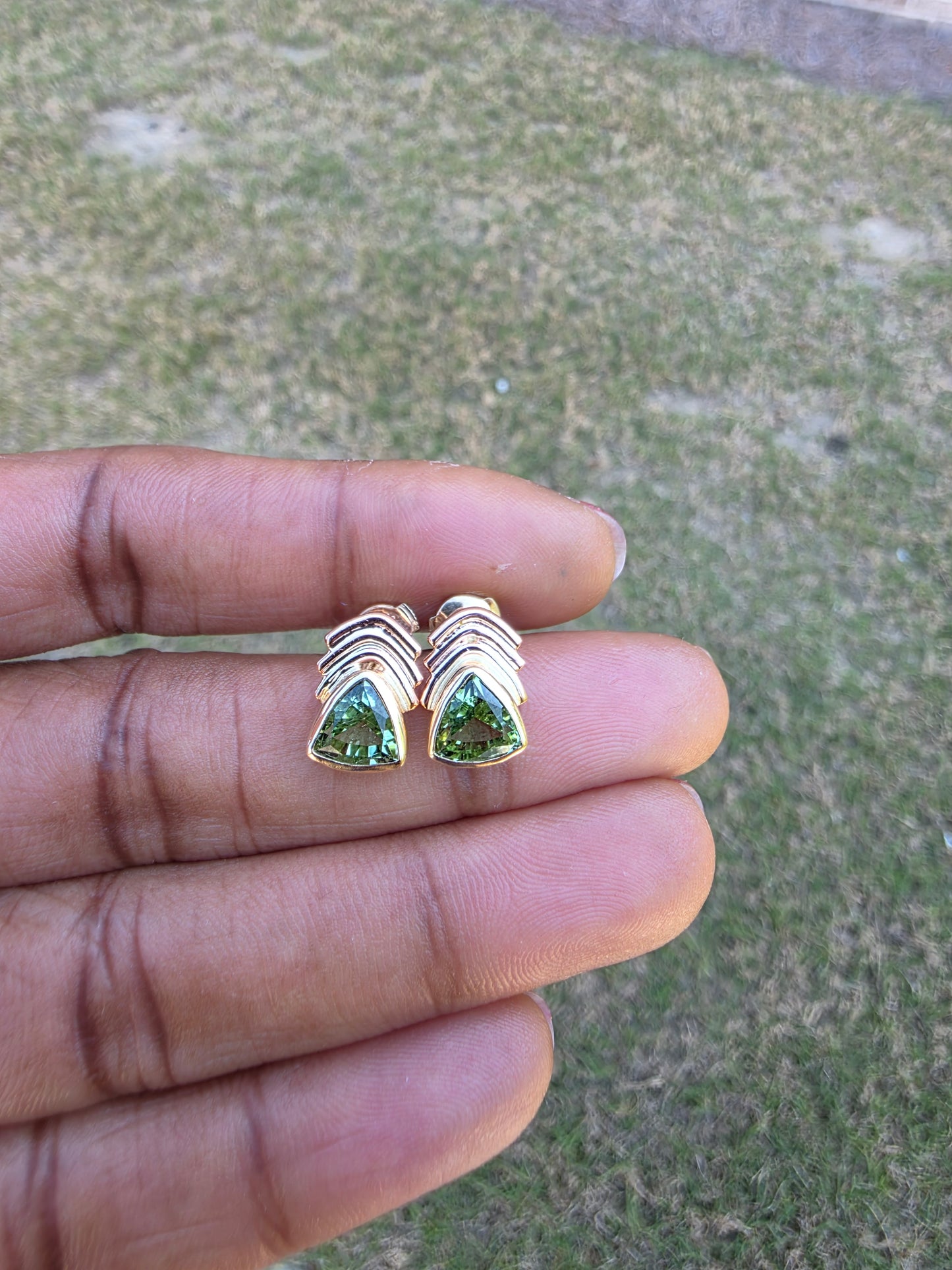 Mint Tourmaline Stud Earrings