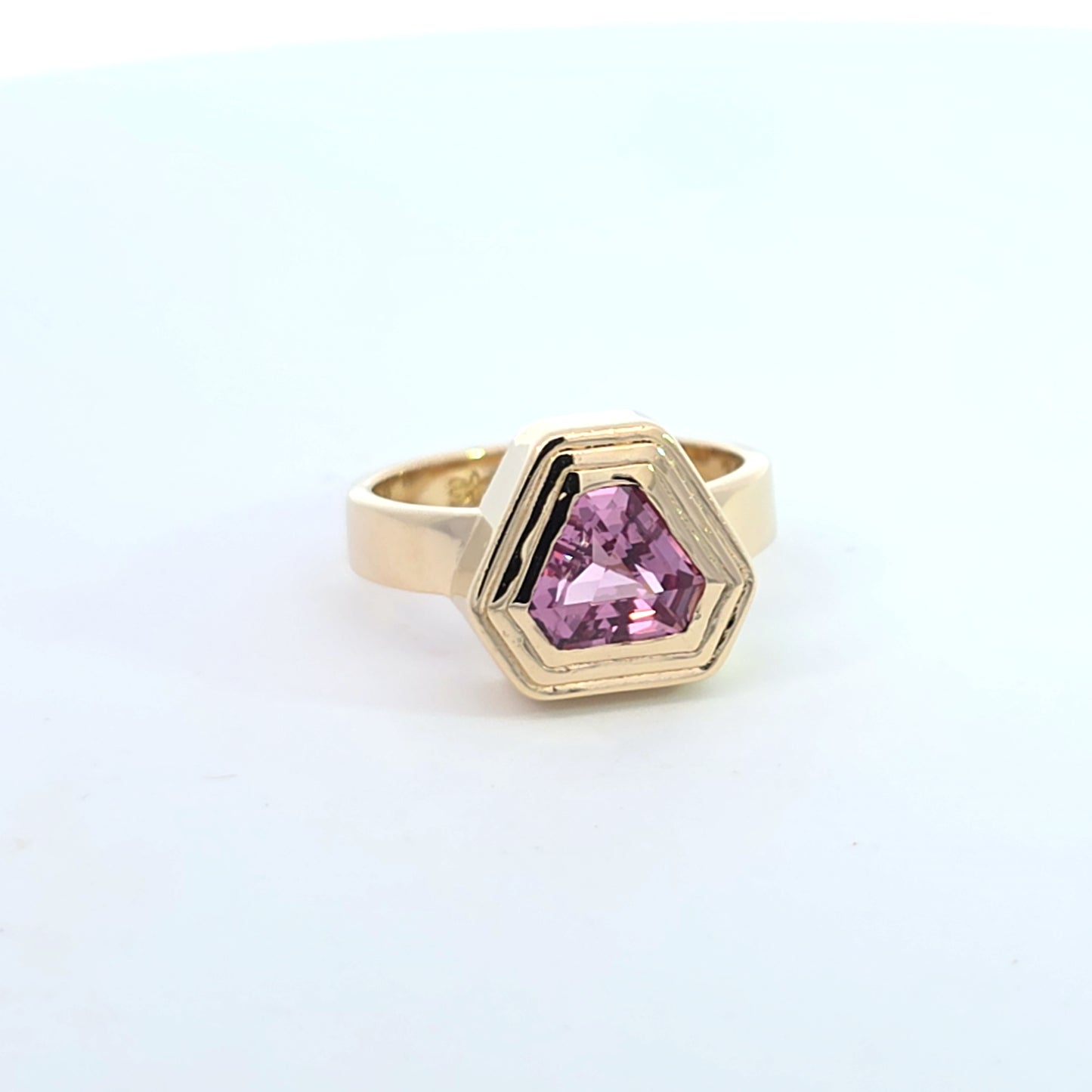 Lotus Garnet Ripple Ring