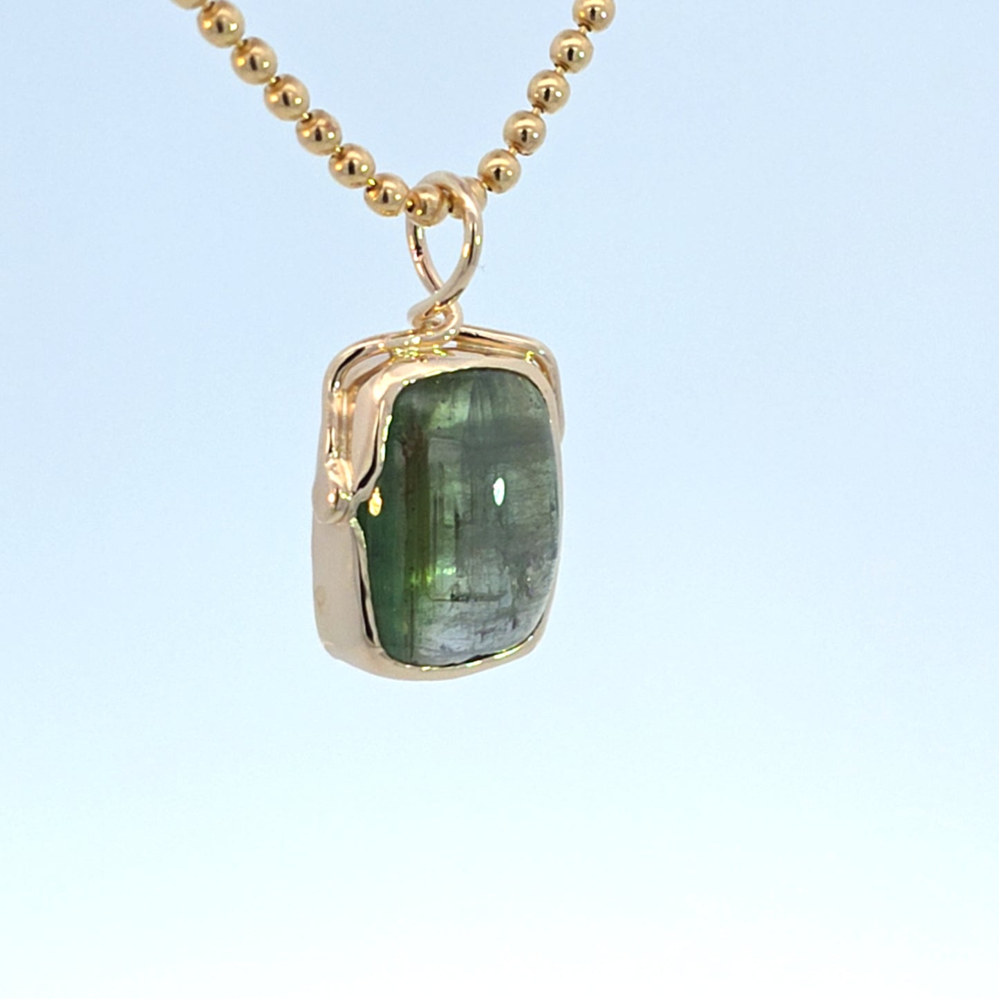 Green Tourmaline Snake Pendant