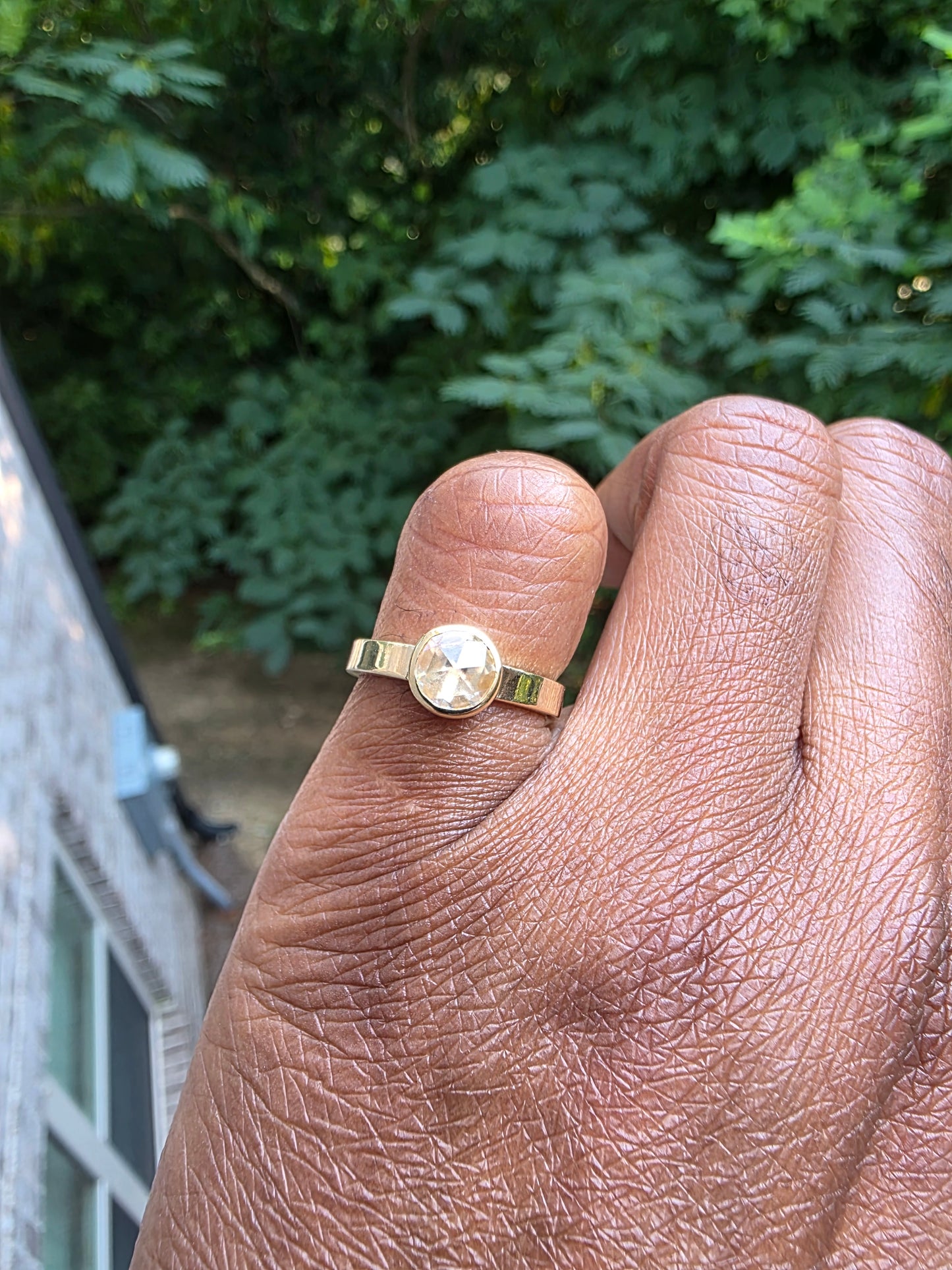 Rose Cut Lab Diamond Ring