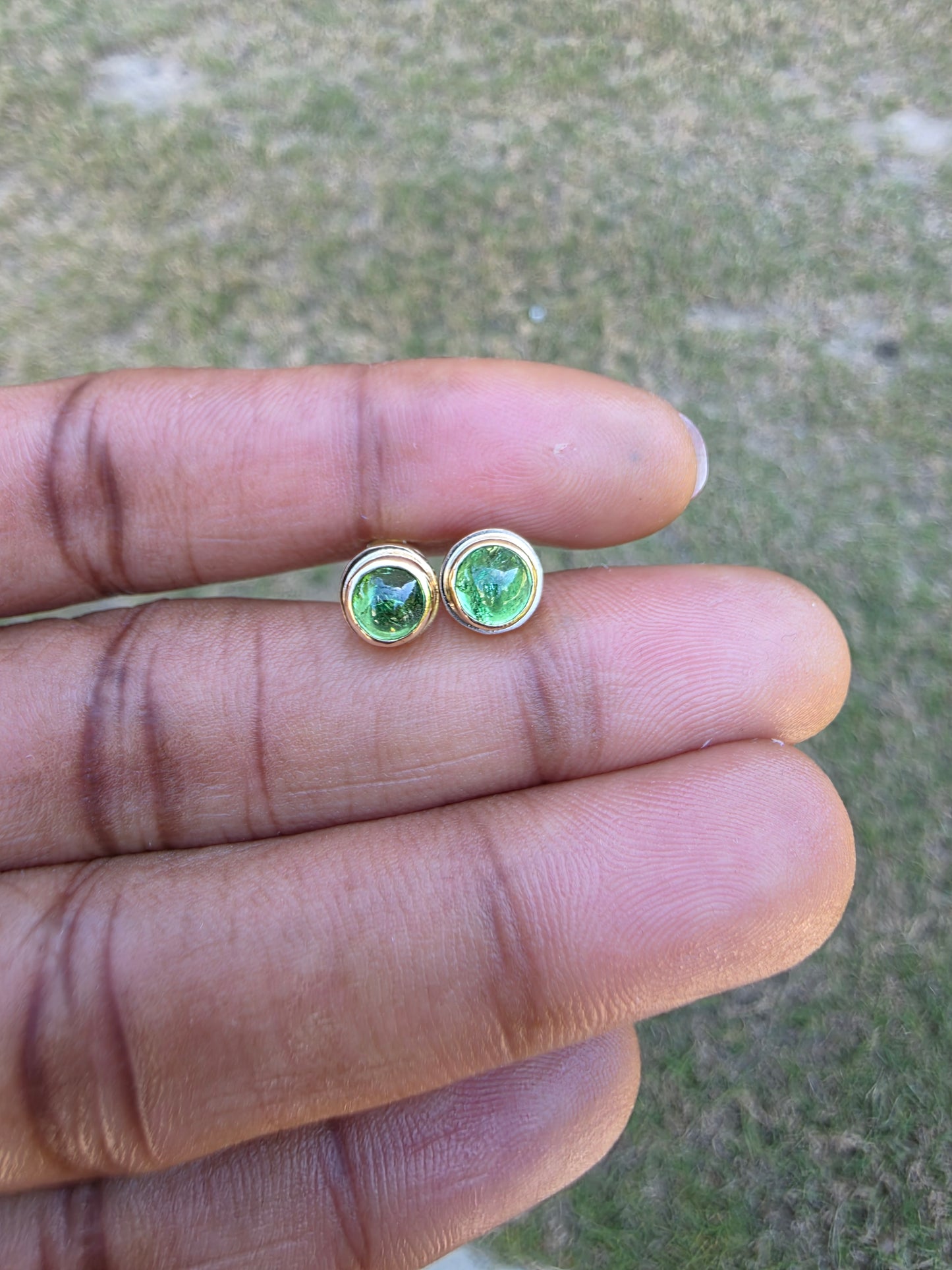 Round Tsavorite Stud Earrings